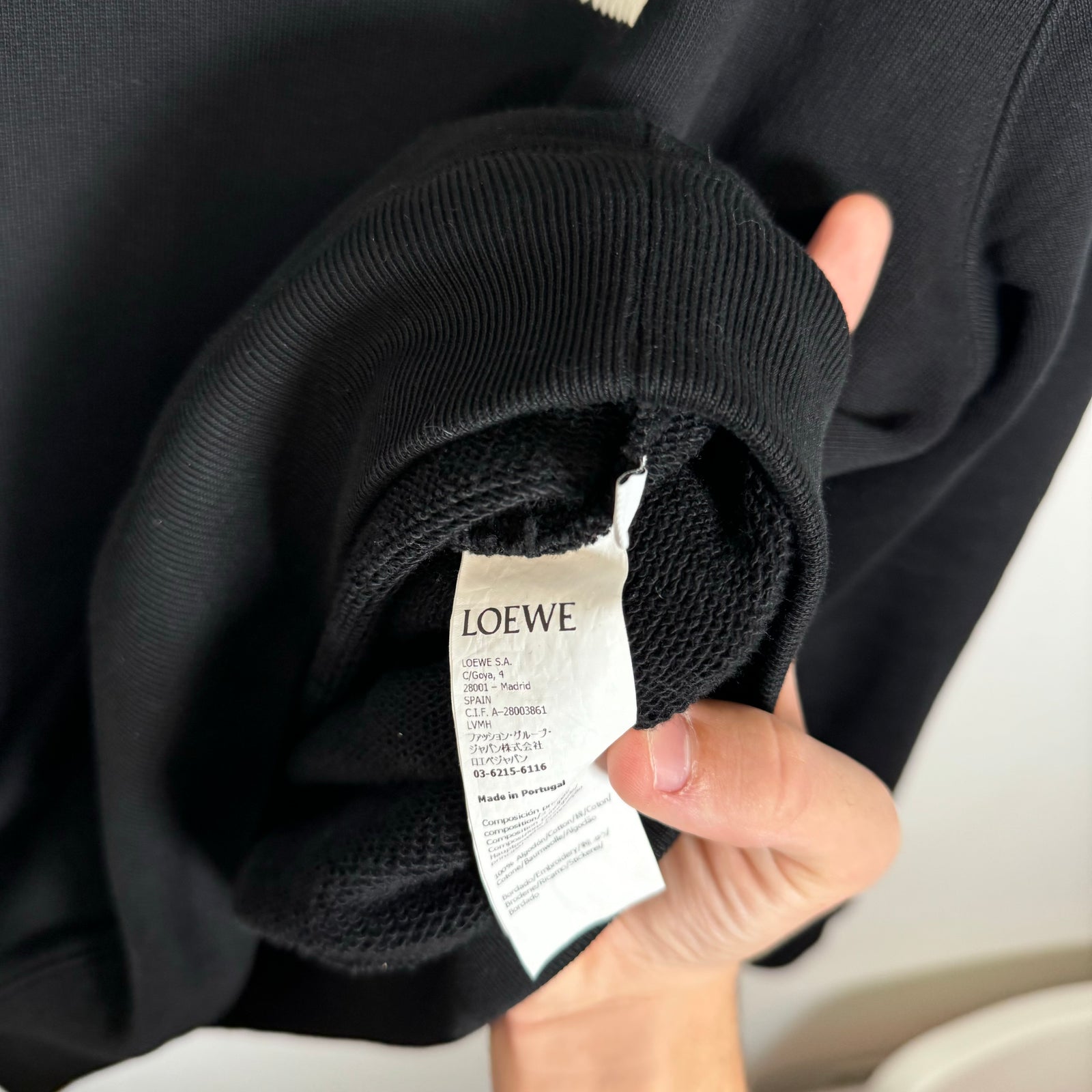 Loewe Black Embroidered Logo Sweater Size L
