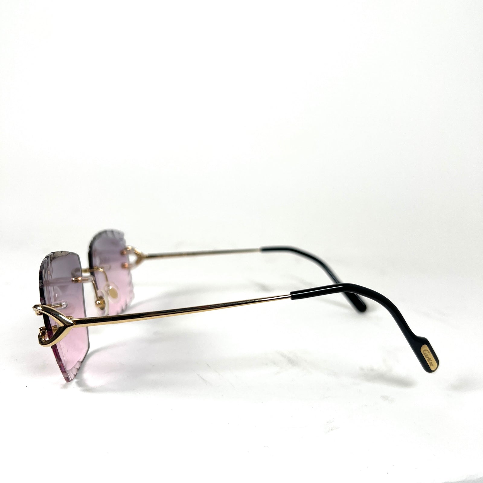 Cartier Pink C Decor Diamond Cut Glasses