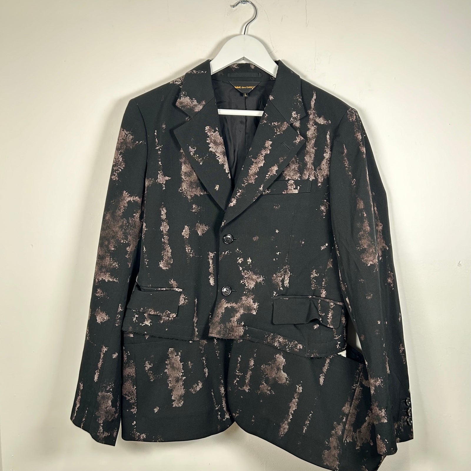 Comme Des Garcon Patterned Wool Gabardine Jacket Size L