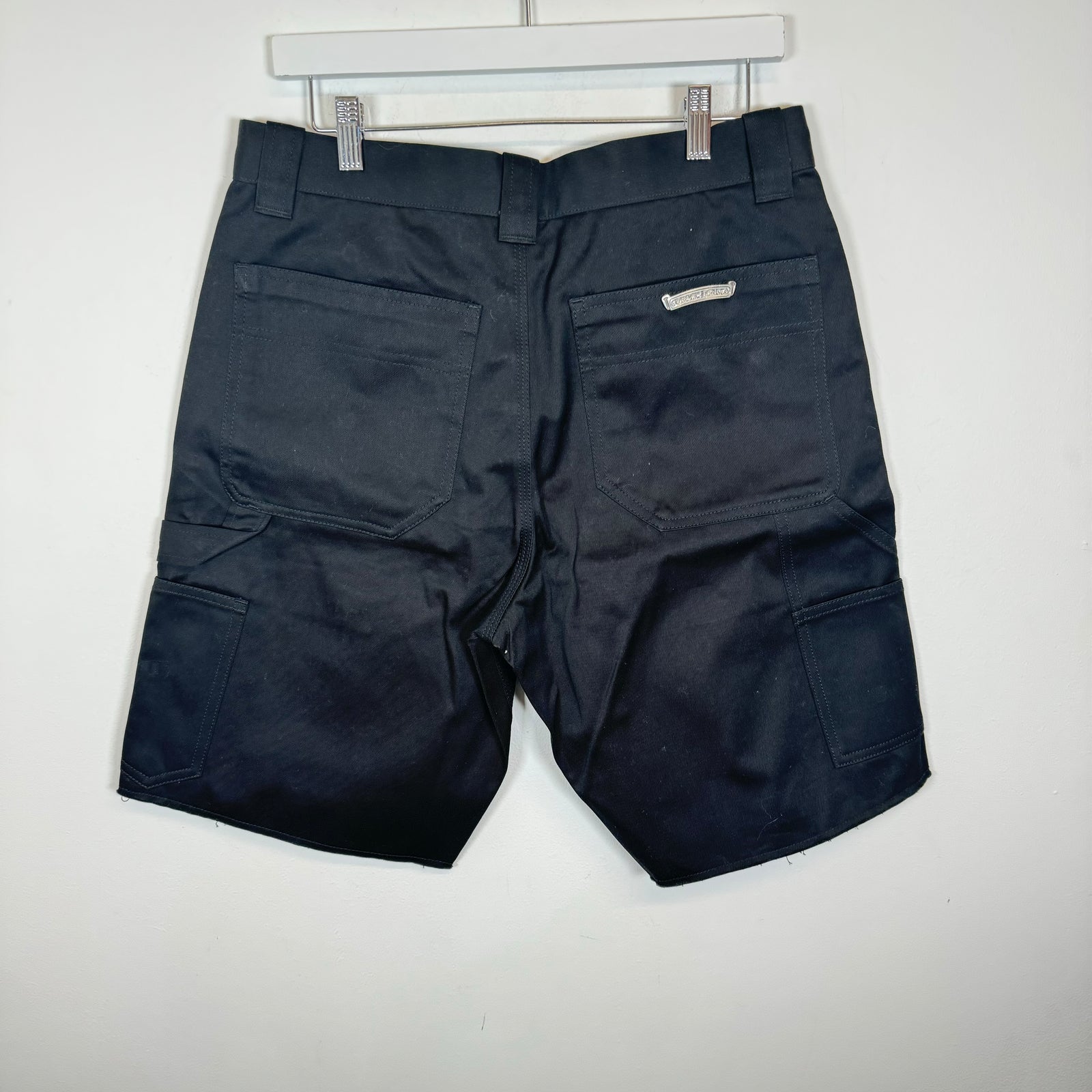 Chrome Hearts Black Double Knee Denim Carpenter Shorts Size 32