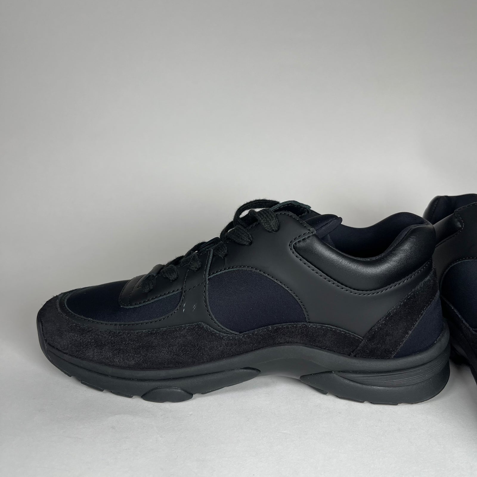 Chanel All Black Tennis Trainer Size 36
