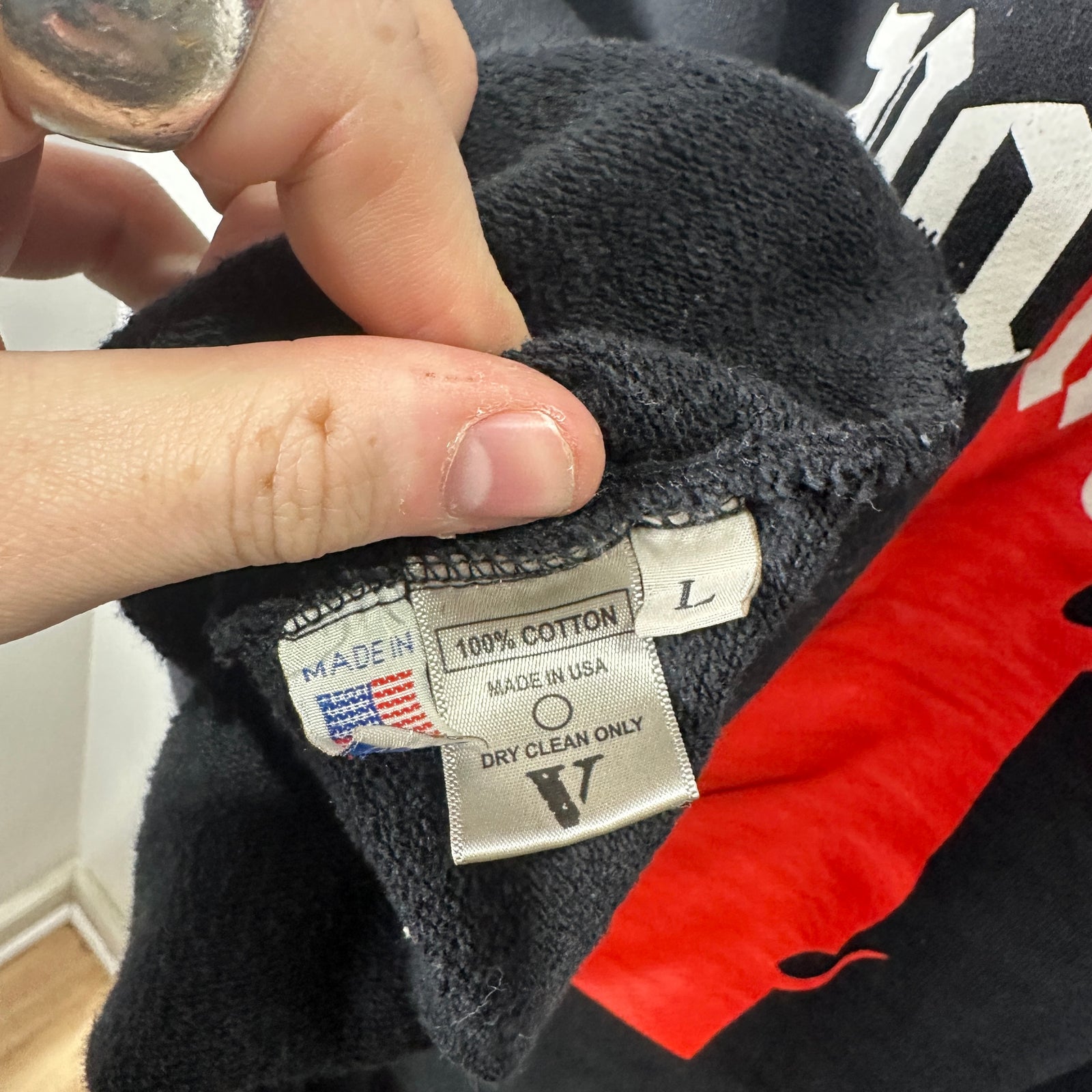 Vlone x Palm Angels Red Flame Hoodie Size M