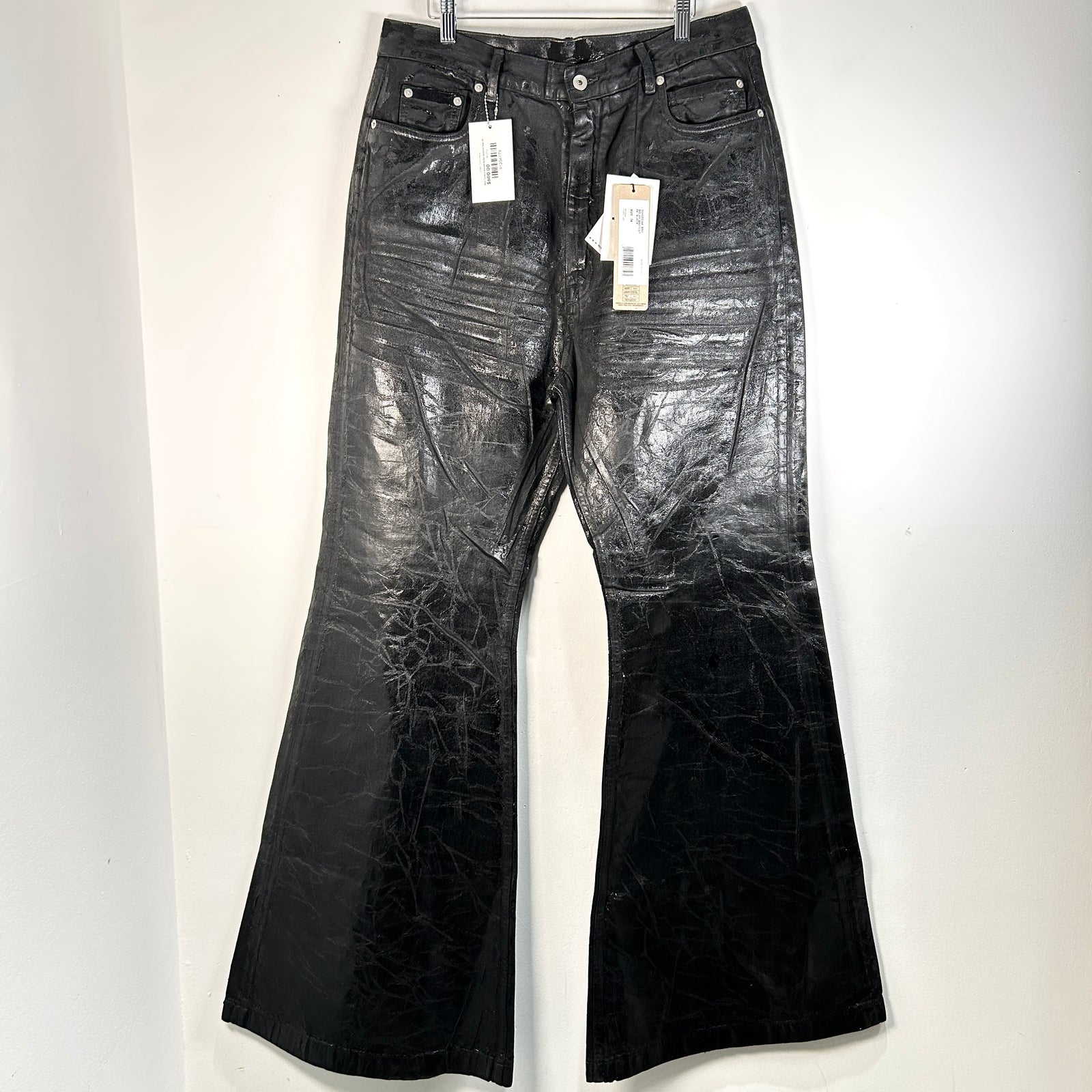 Rick Owens Waxed Bolan Bootcut Size 36