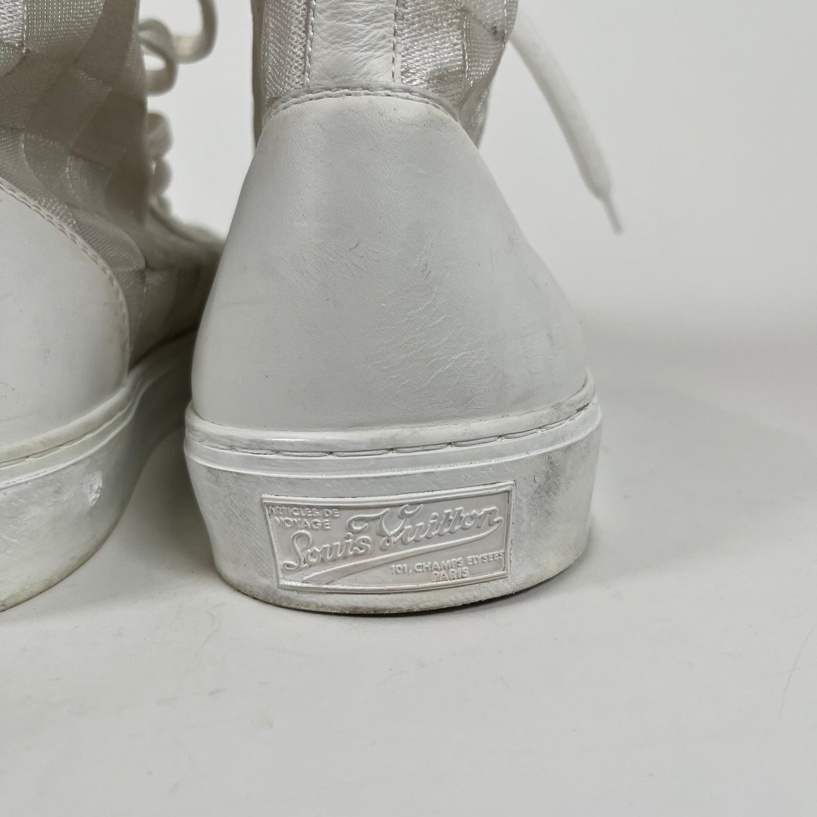 Louis Vuitton White Damier Tattoo High Tops LV 9