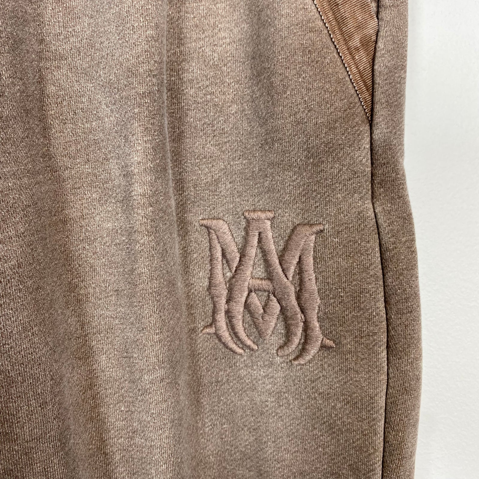 Amiri Brown Tonal MA Logo Sweatpants Size S