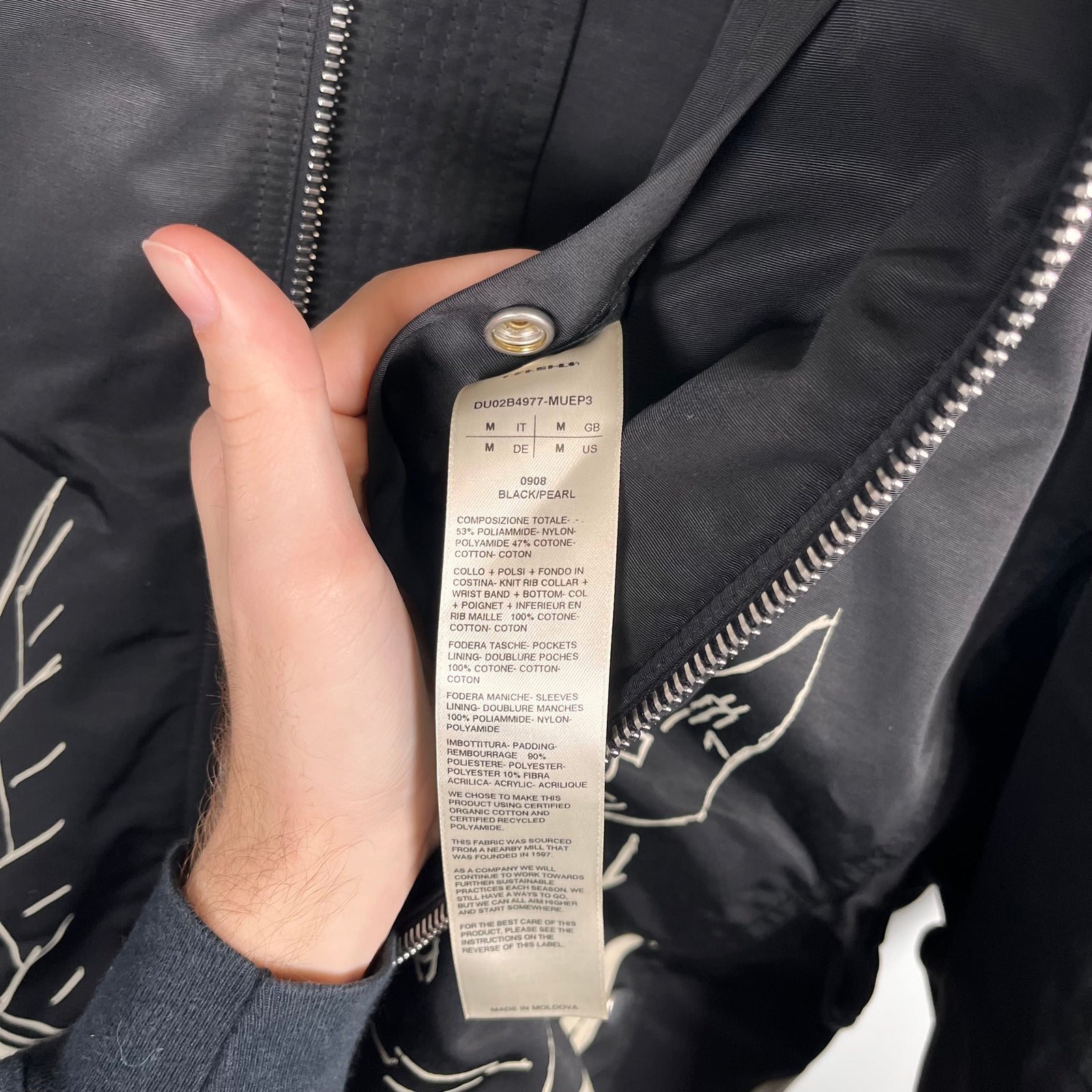 Rick Owens Jumbo Flight Graphic Bomber Size Medium