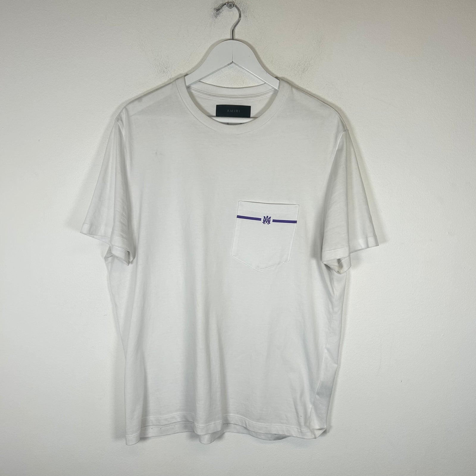 Amiri White/Purple MA Pocket Tee Size L