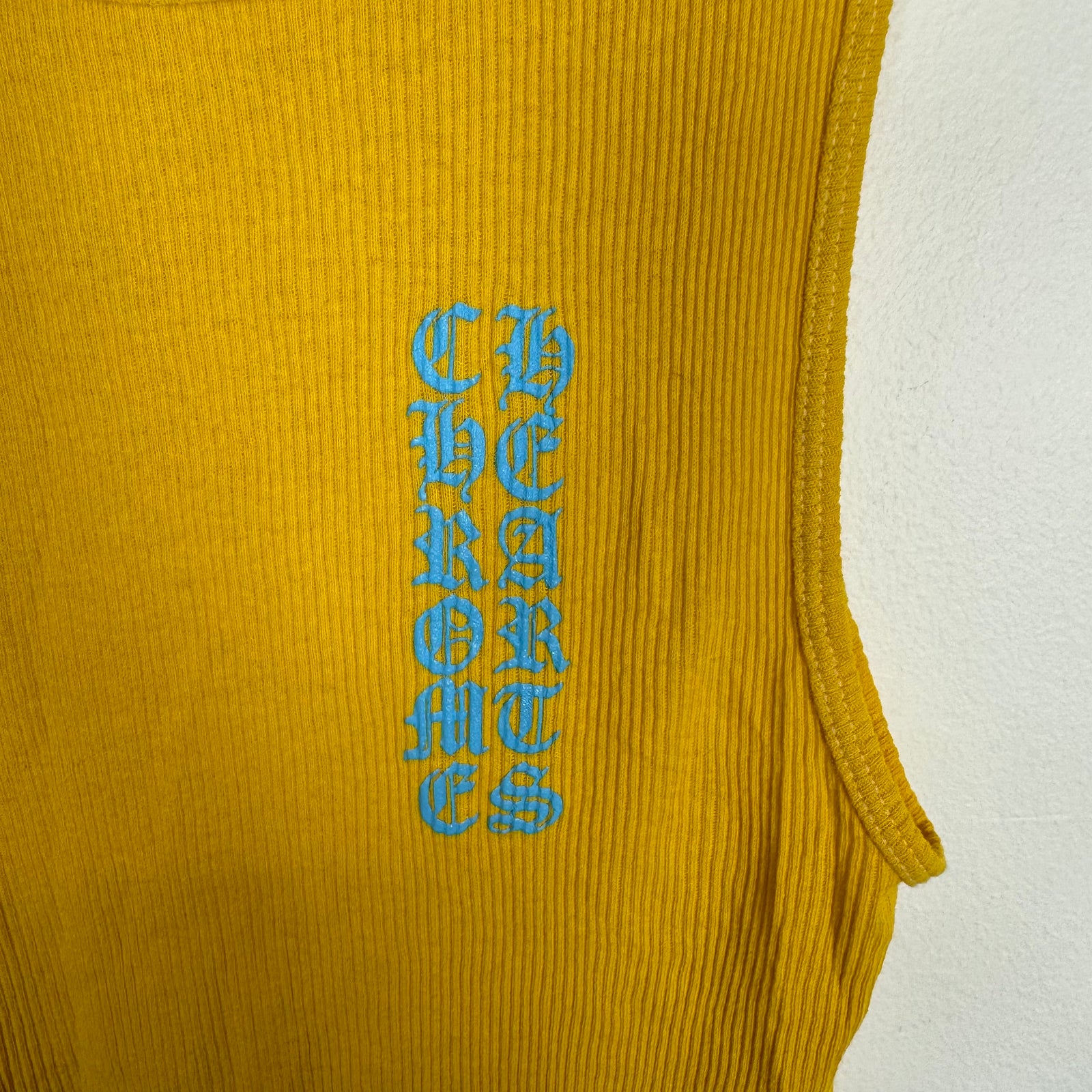 Chrome Hearts Yellow T-Bar Ribbed Tank Top