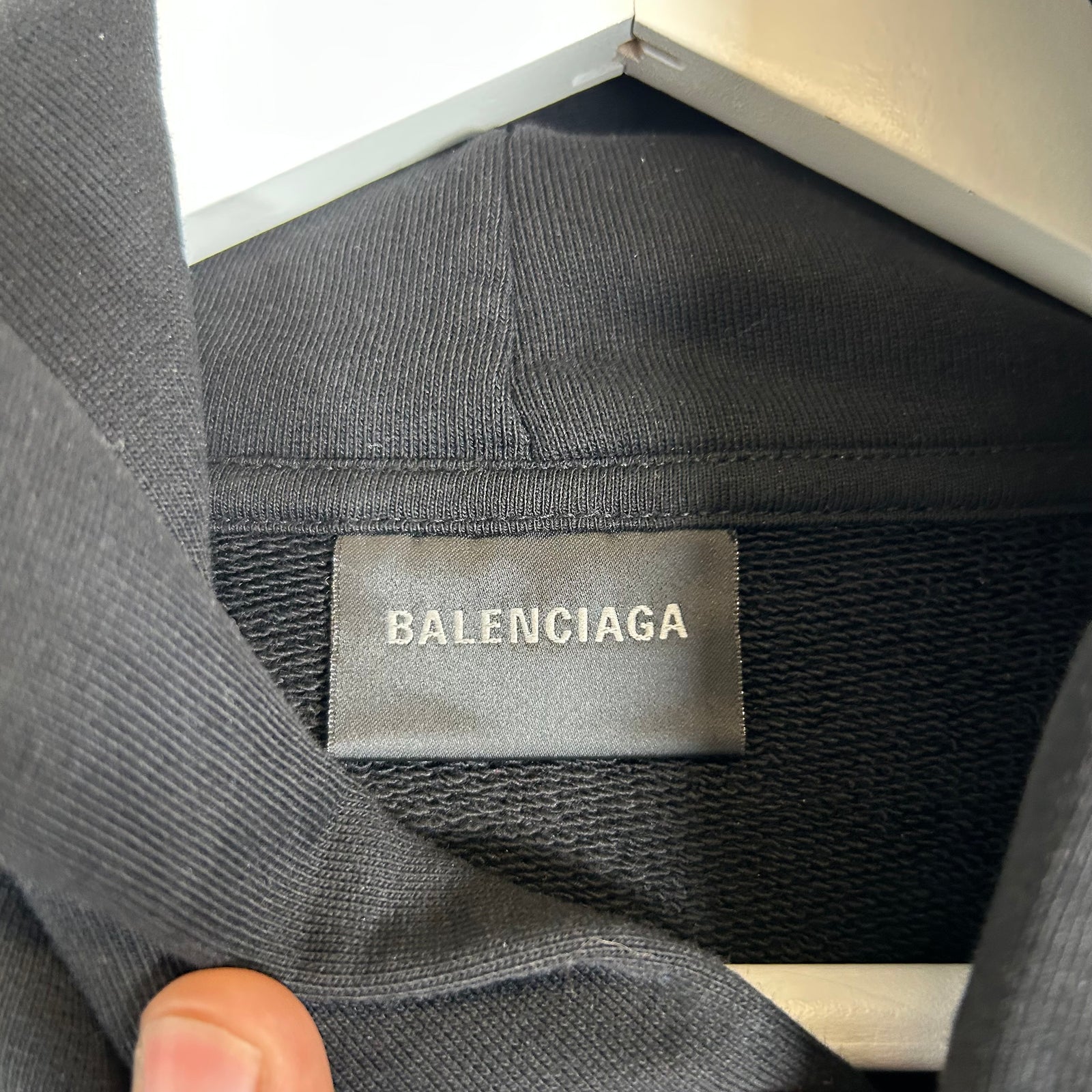 Balenciaga Black Backflip Logo Hoodie Size 2