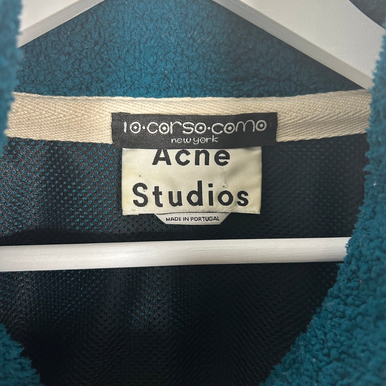Acne Studios Boa Fleece Half Zip Pullover Anorak Size XL