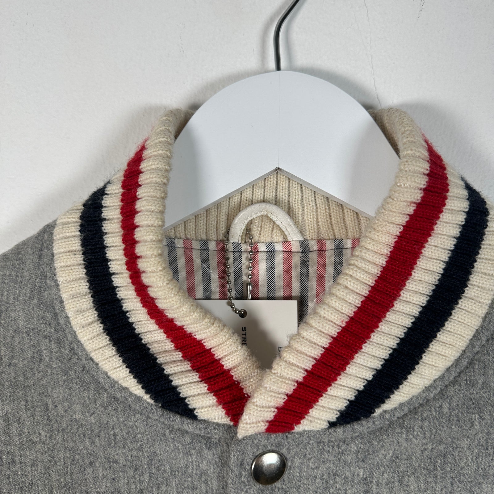 Thom Browne Grey Varsity Jacket Size 0