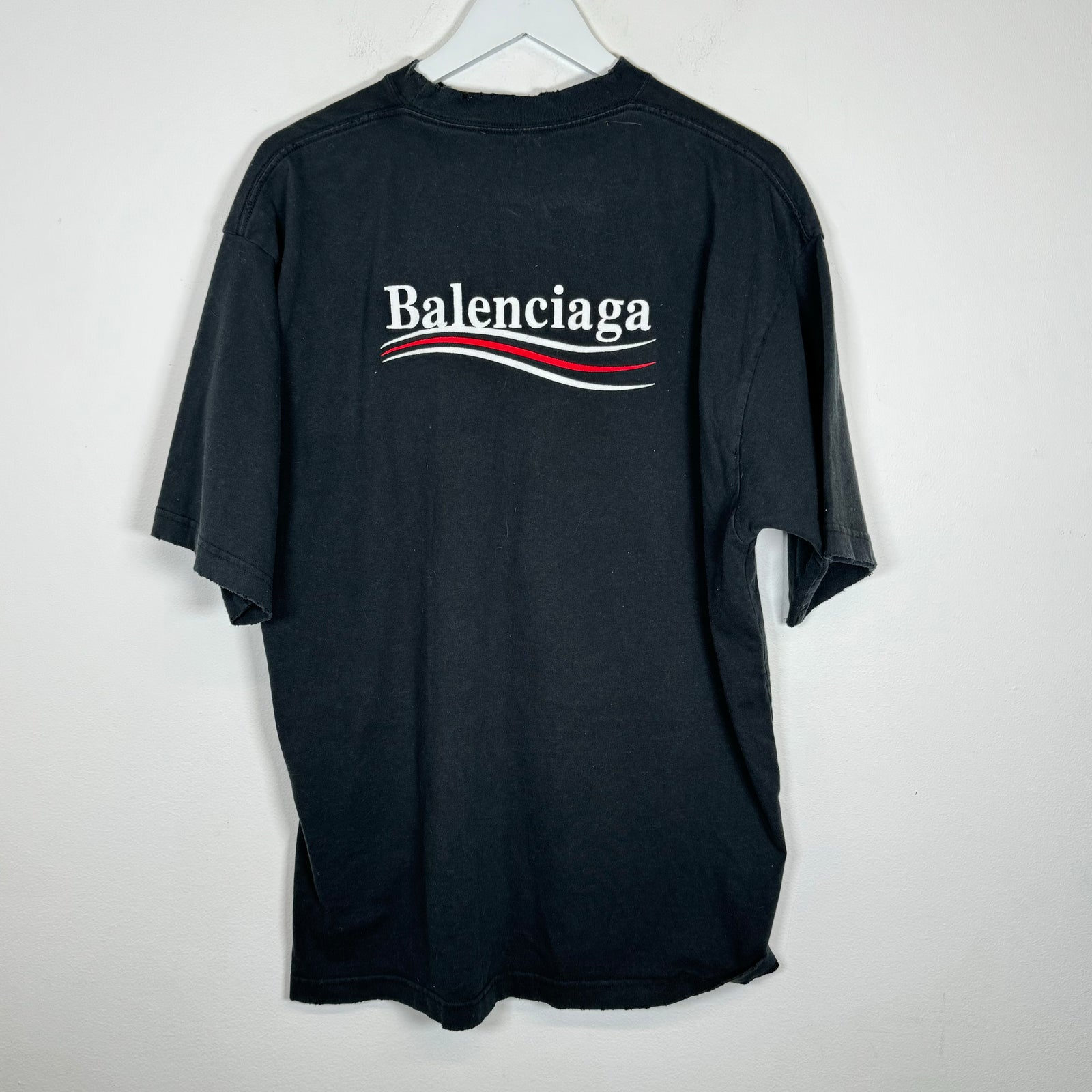 Balenciaga Black Campaign Logo Tee Size S