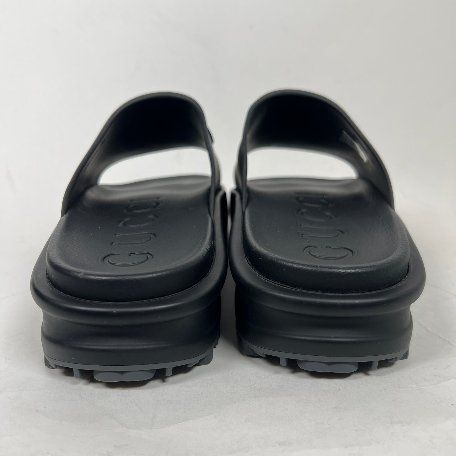 Gucci Black Interlocking G Platform Sandals Size GG 12