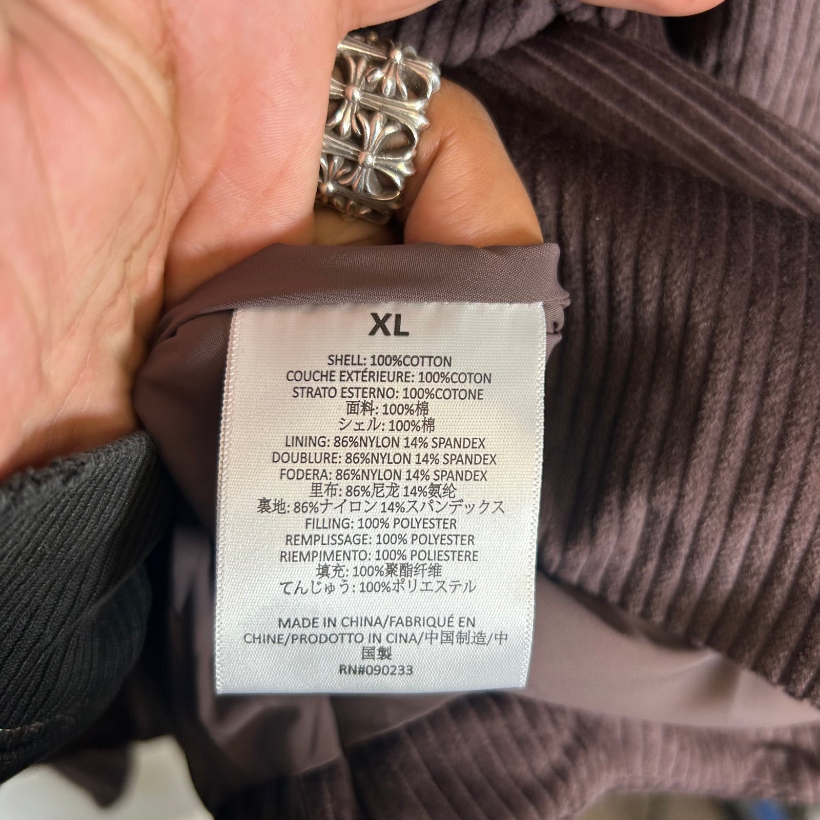 Fear of God Essentials Plum Corduroy Jacket Size XL