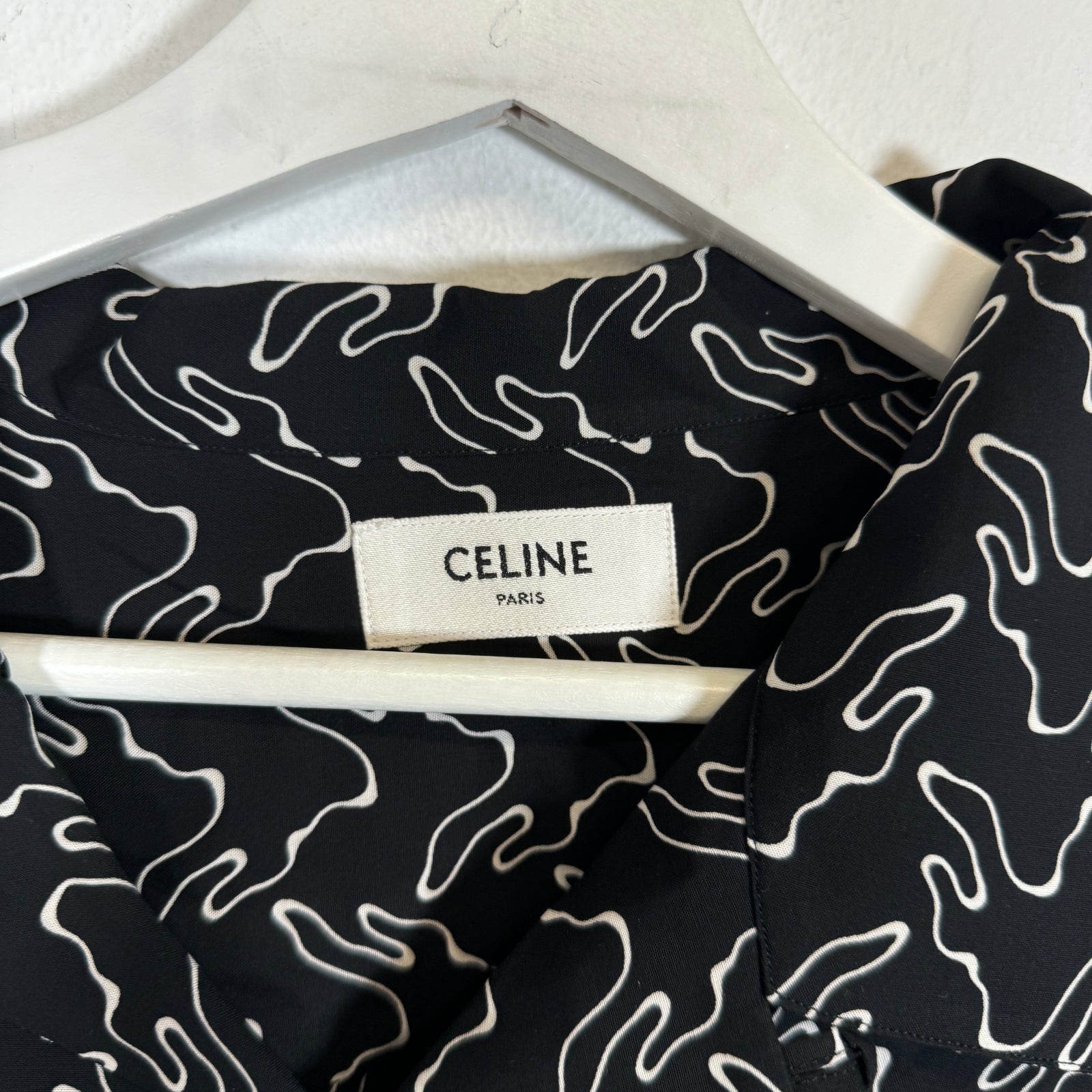 Celine Black Viscose Hawaiian Shirt Size L