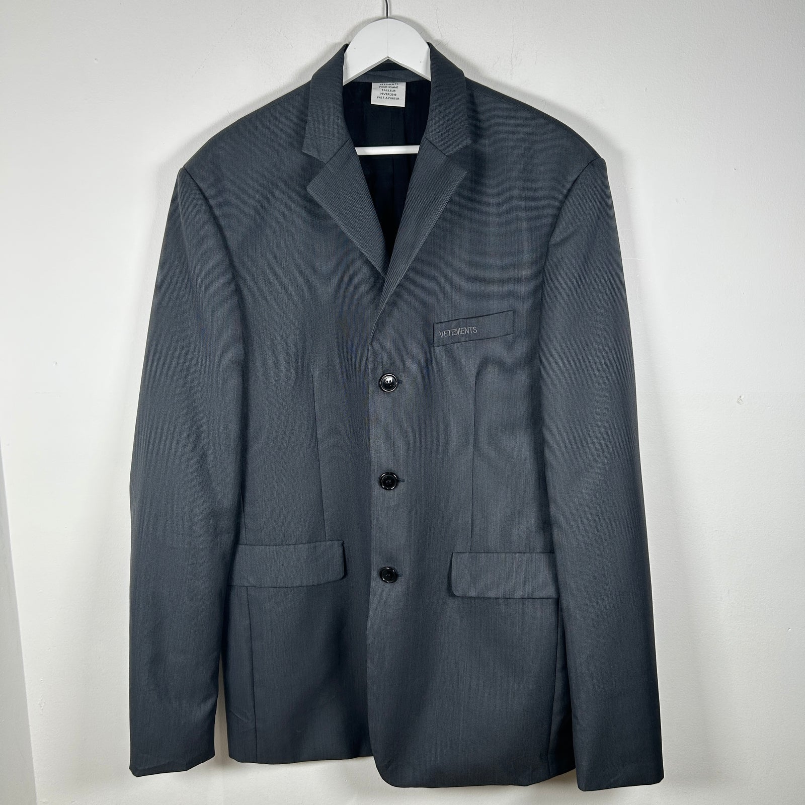 Vetements Logo Oversized Suit Jacket Size XS