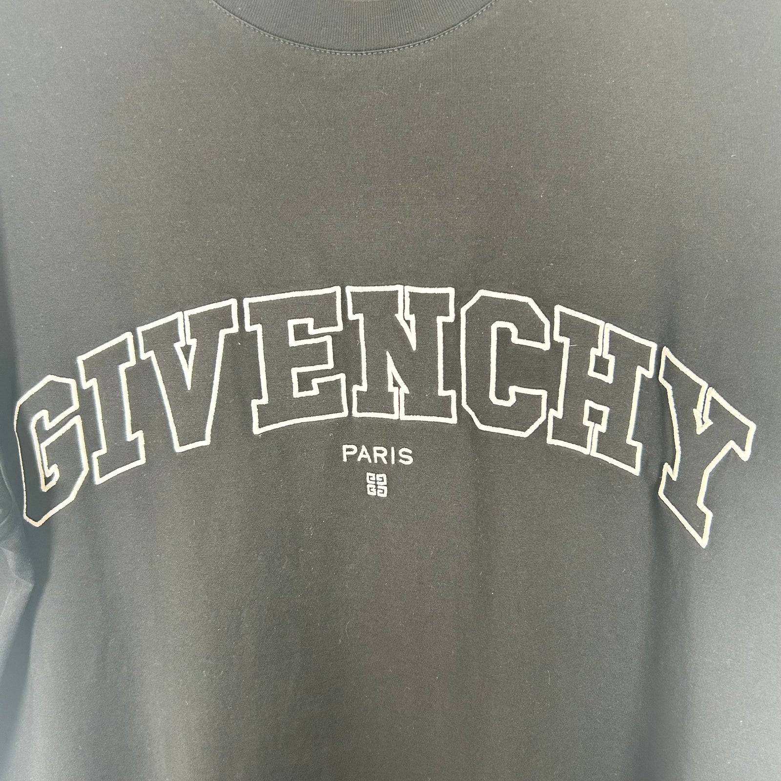 Givenchy Black College Logo Tee Size S
