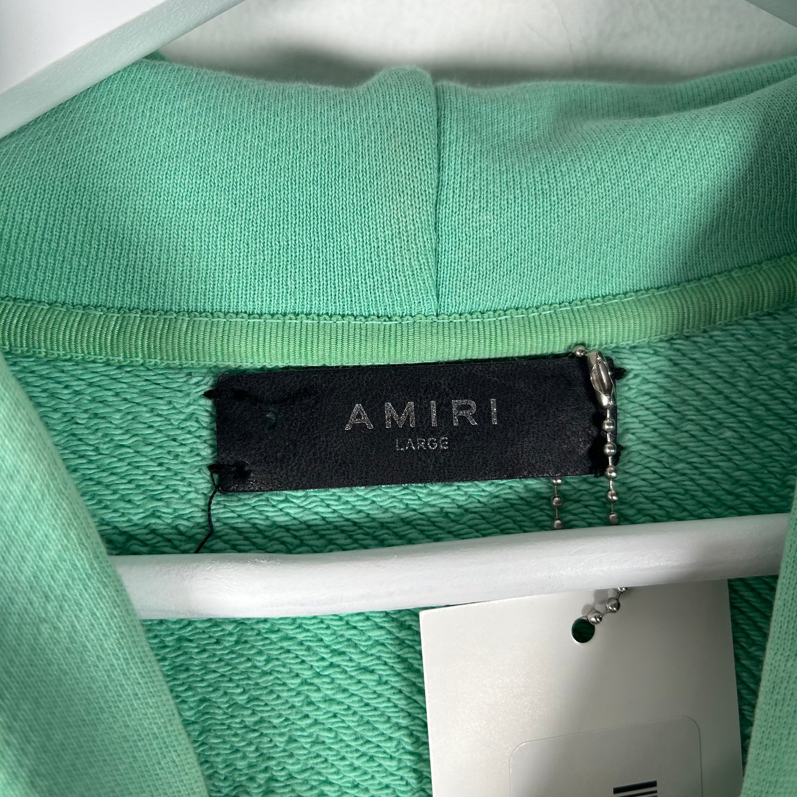 Amiri Teal Logo Hoodie Size L