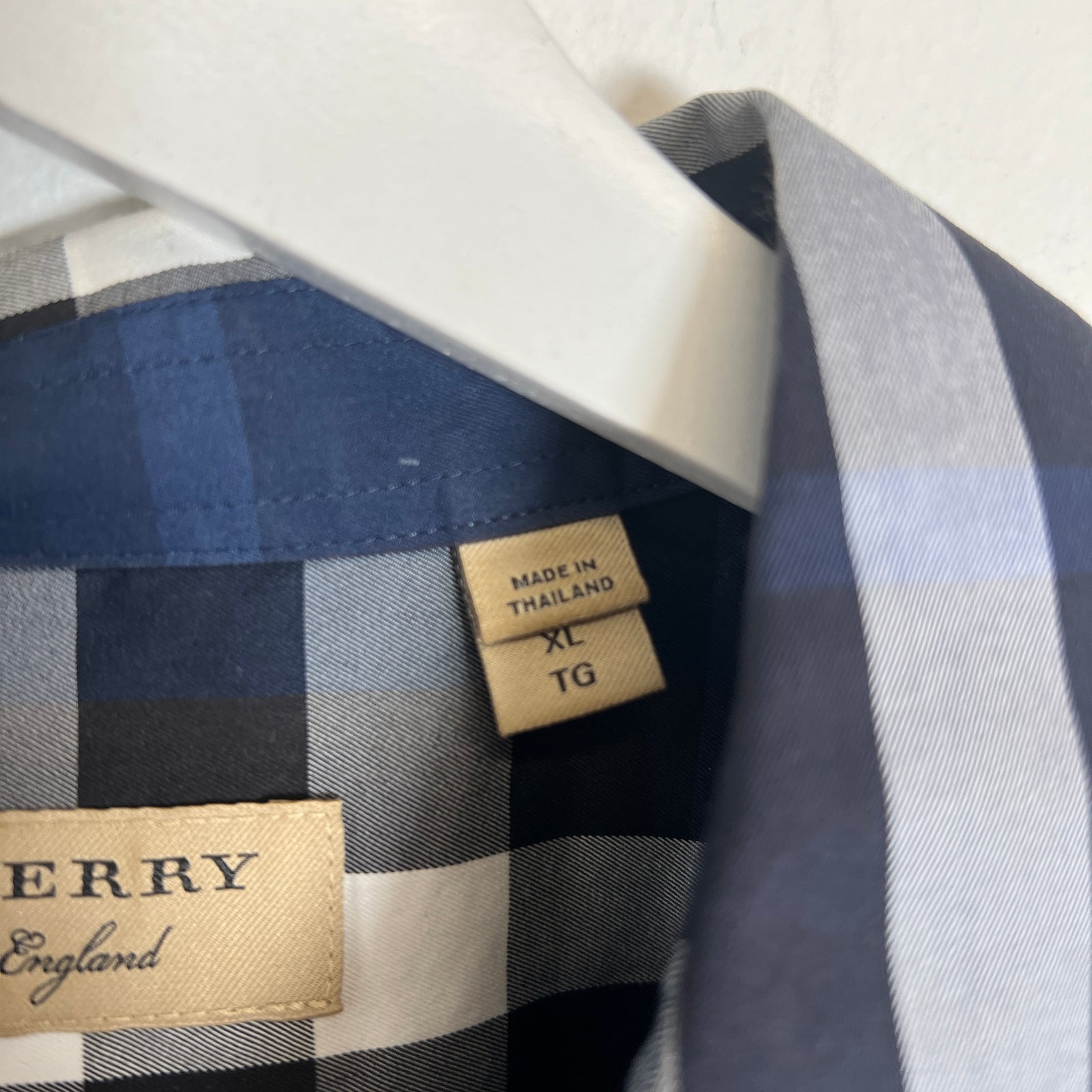 Burberry Blue Plaid Shirt Size XL