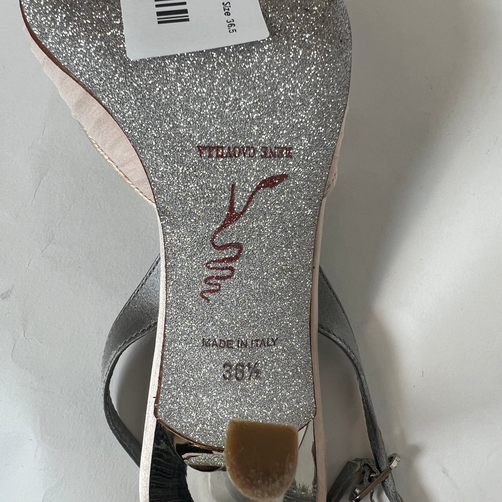Rene Caovilla Floral Silver Heels Size 36.5