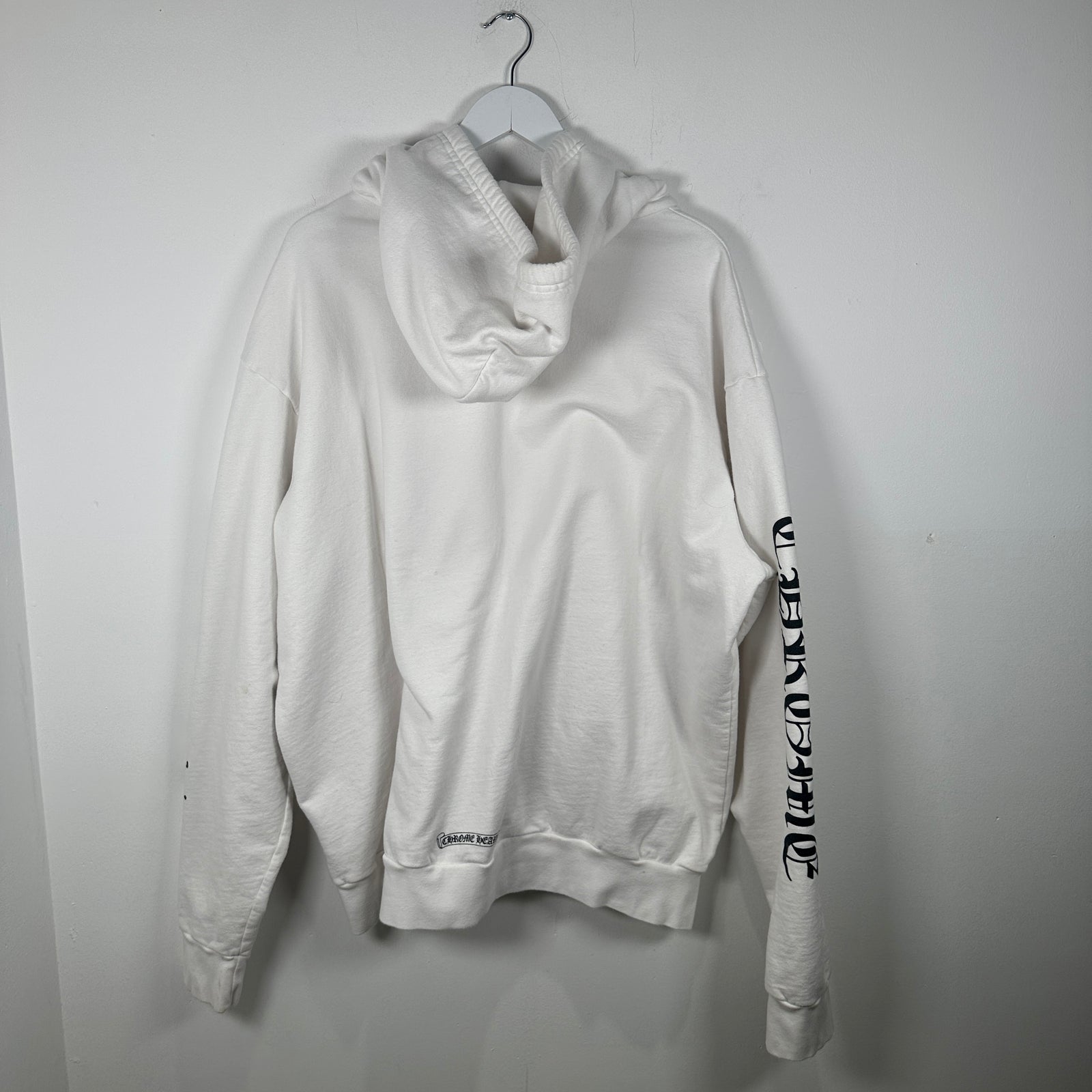 Chrome Hearts White Spell-Out Zip-Up Hoodie Size XL