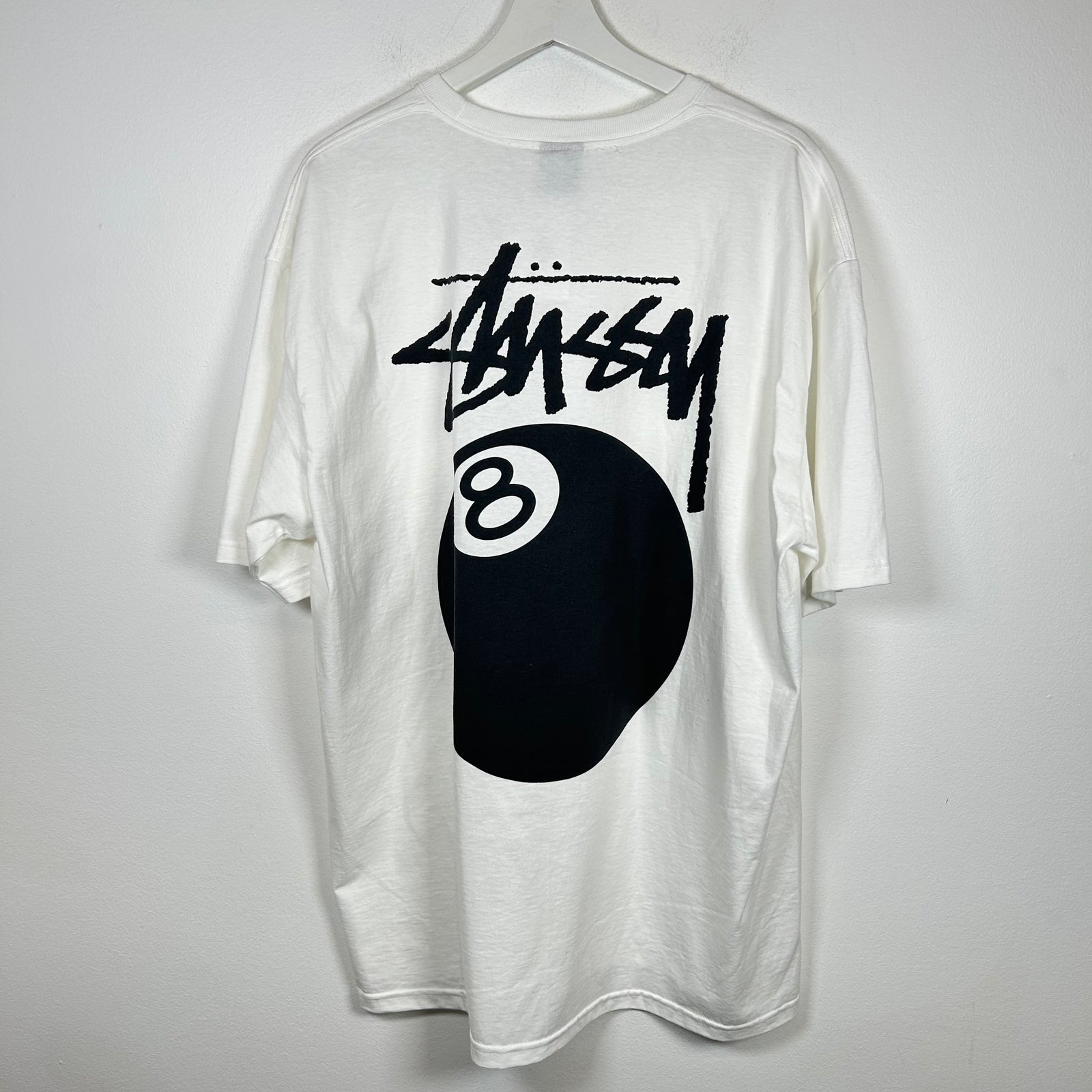 Stussy White 8 Ball Logo Tee Size L