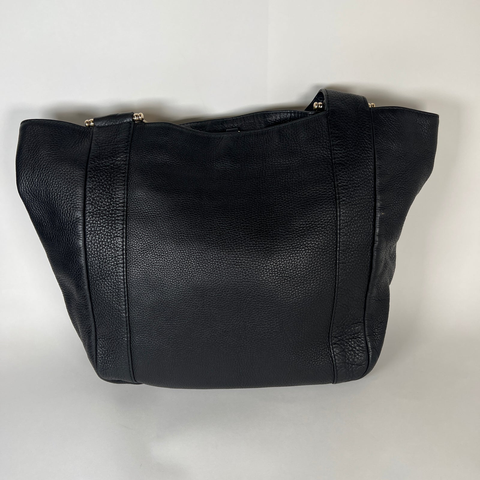Gucci Black Leather Shopper Tote