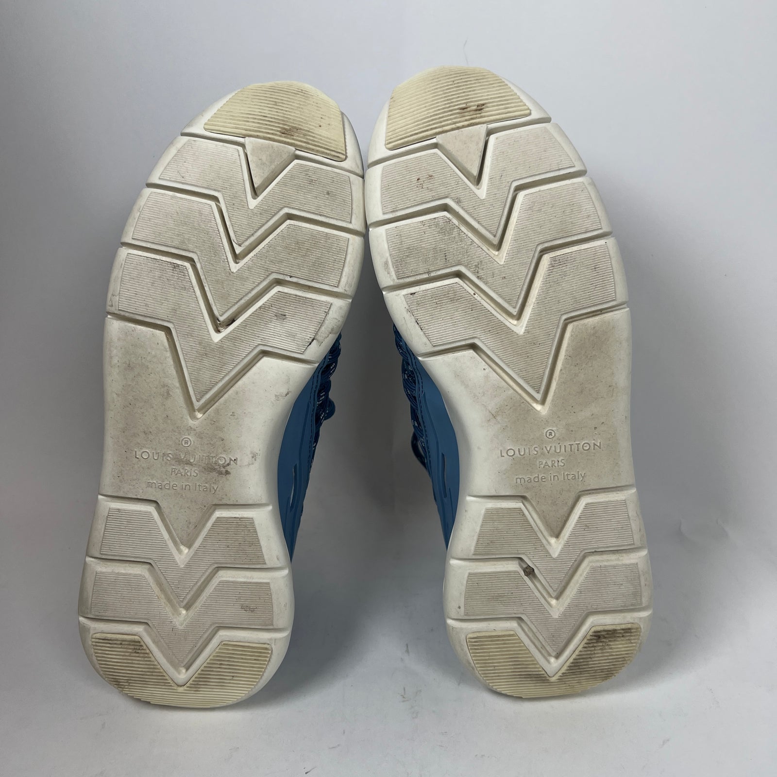 Louis Vuitton Fast Lane Line Monogram Denim Sneakers Size LV 6.5