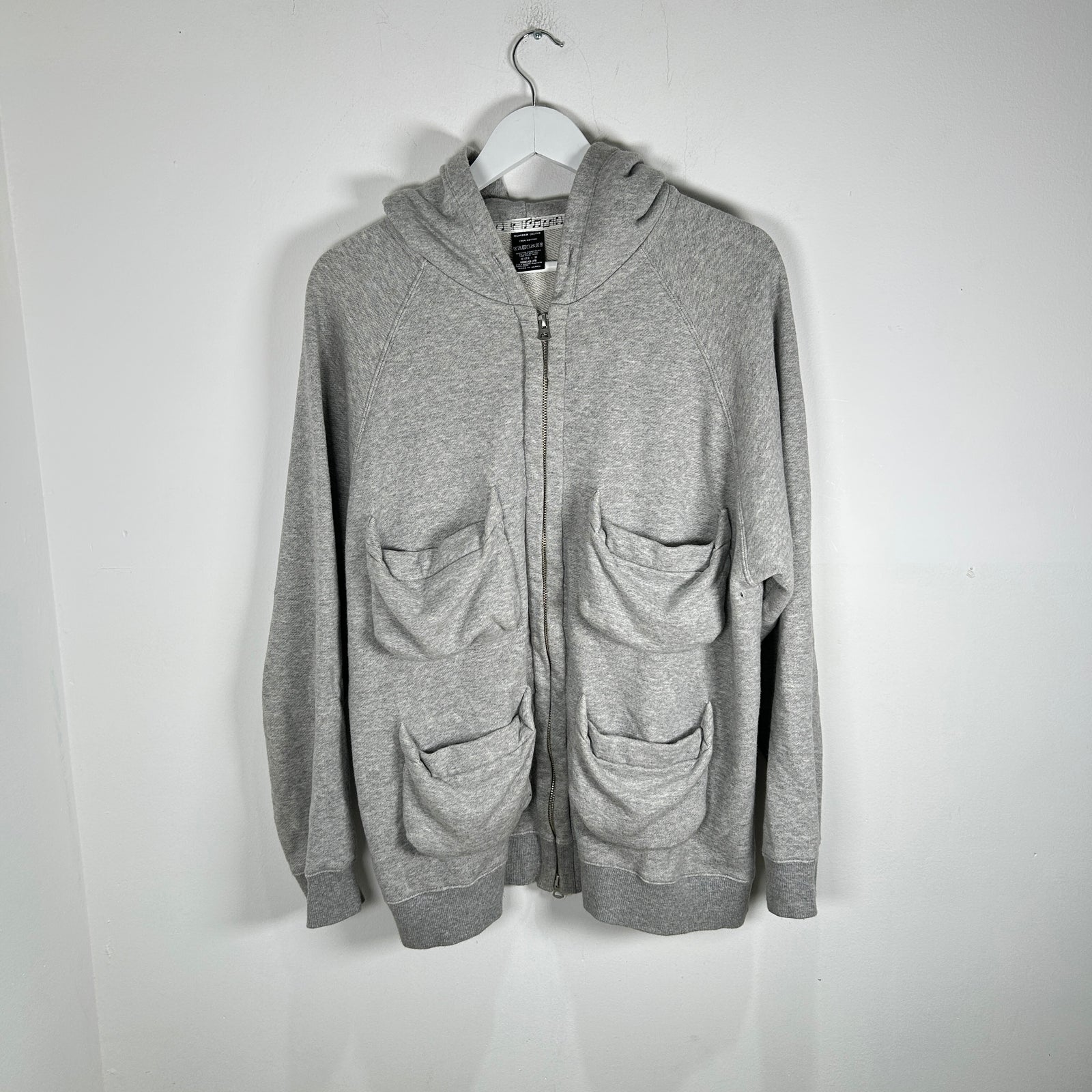 Number (N)ine 4 Pocket Grey Zip Up Hoodie Size 3