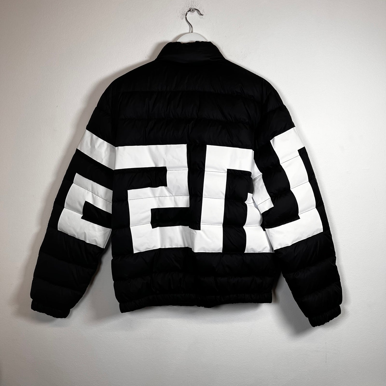 Versace La Greca Puffer Zip-Up Jacket Size M