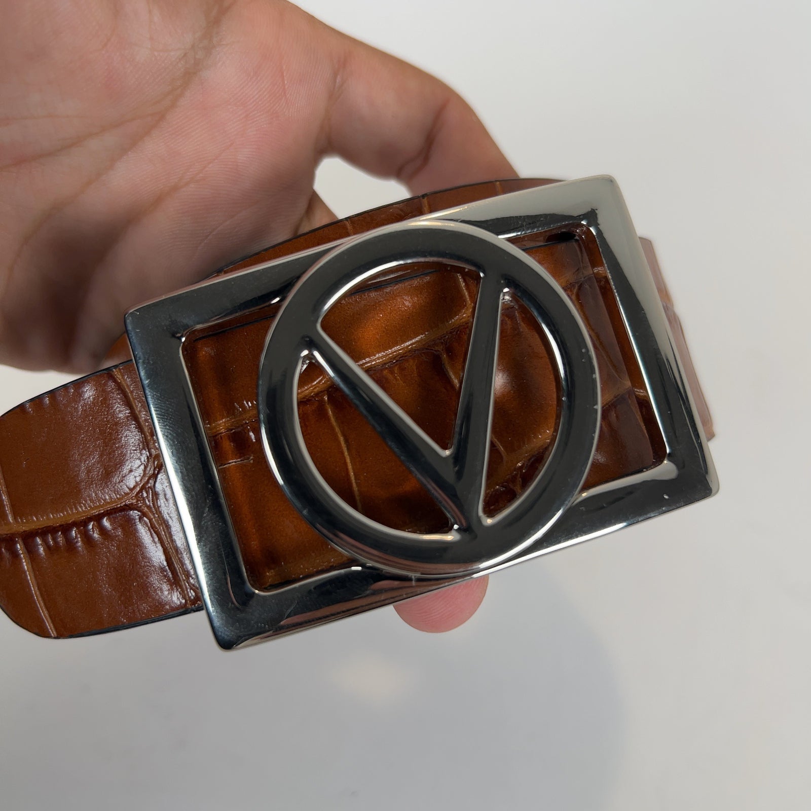 Valentino Embossed Crocodile Belt