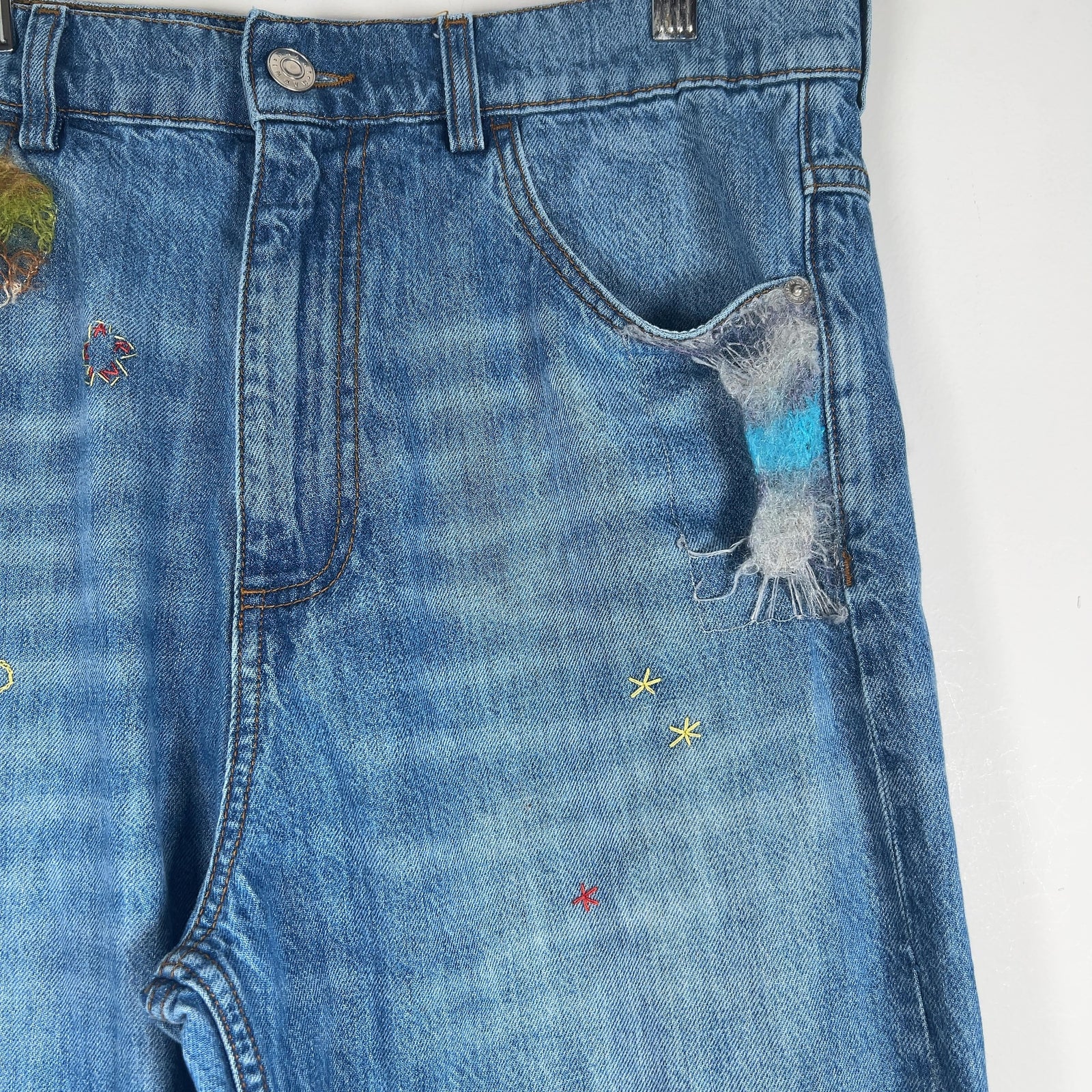 Marni Mohair Patchwork Denim Jeans