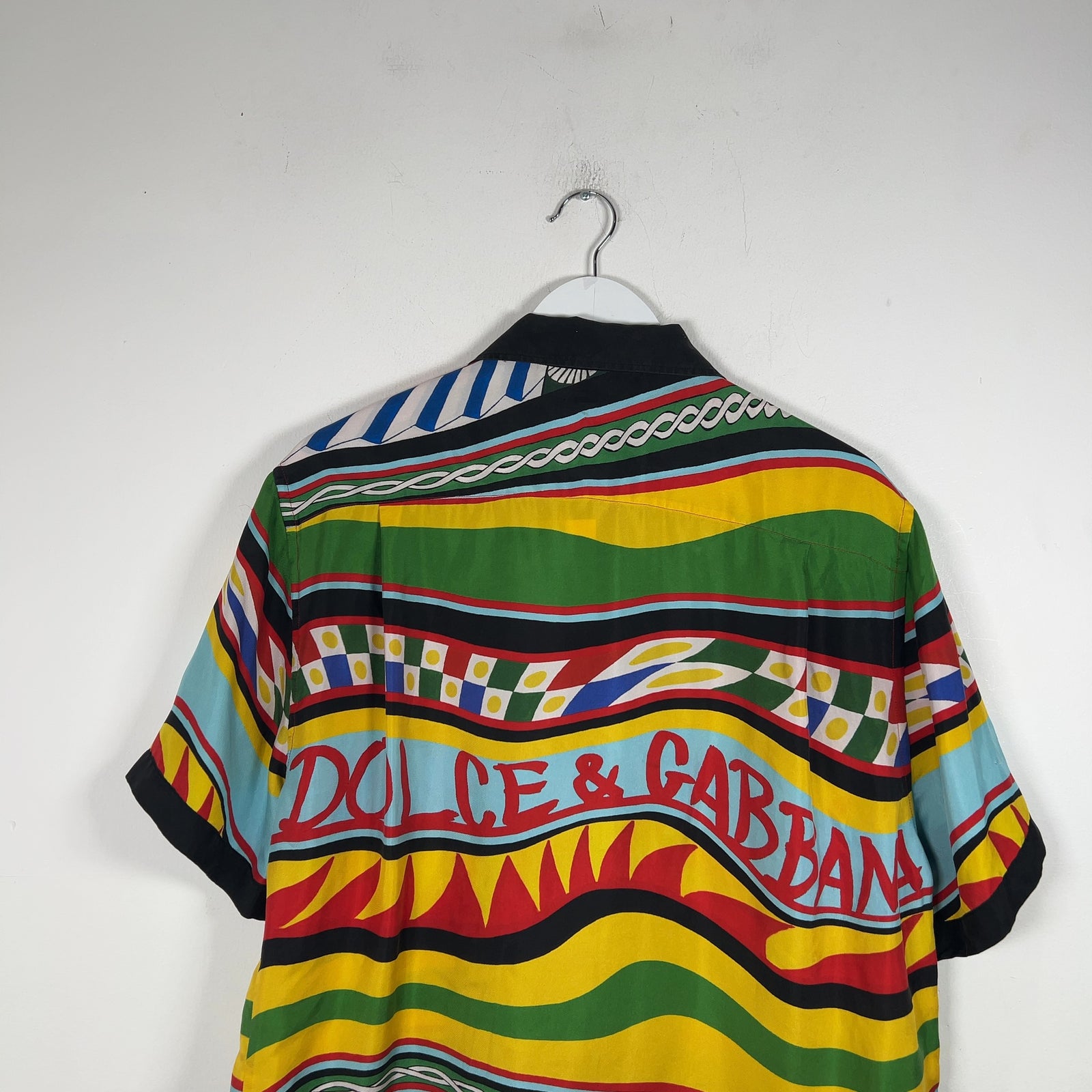 Dolce & Gabbana Carretto Printed Multi Color Silk Shirt