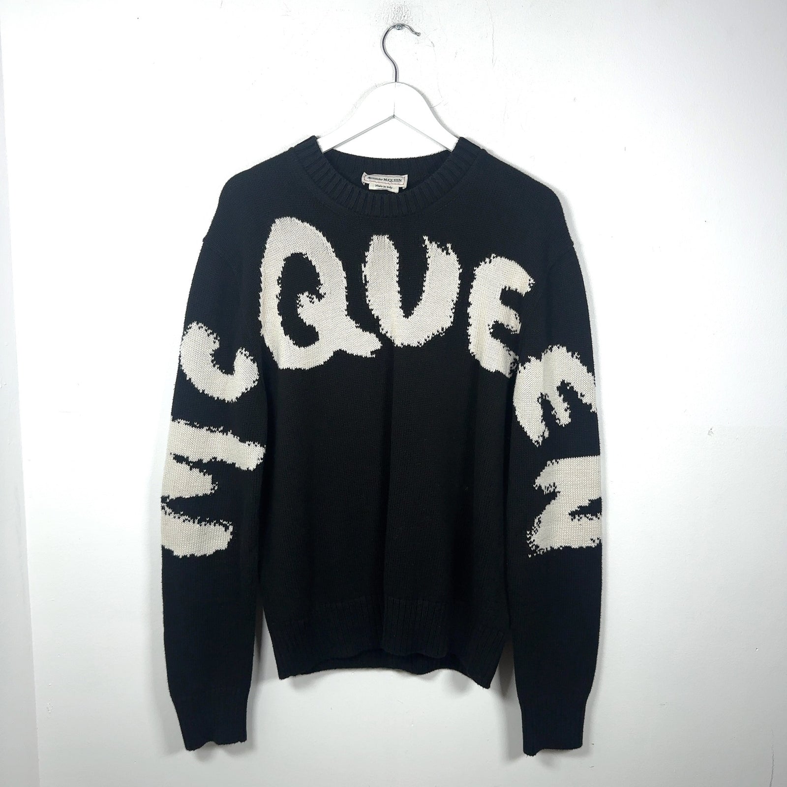 Alexander McQueen Graffiti Logo Knit Sweater