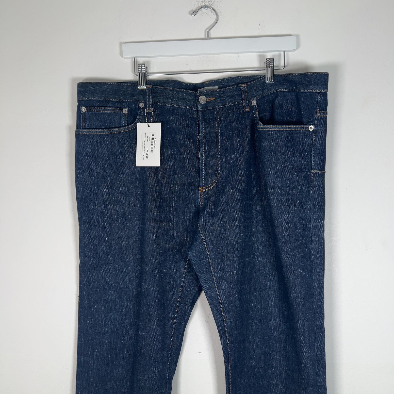 Dior Monogram Hem Raw Denim Jeans