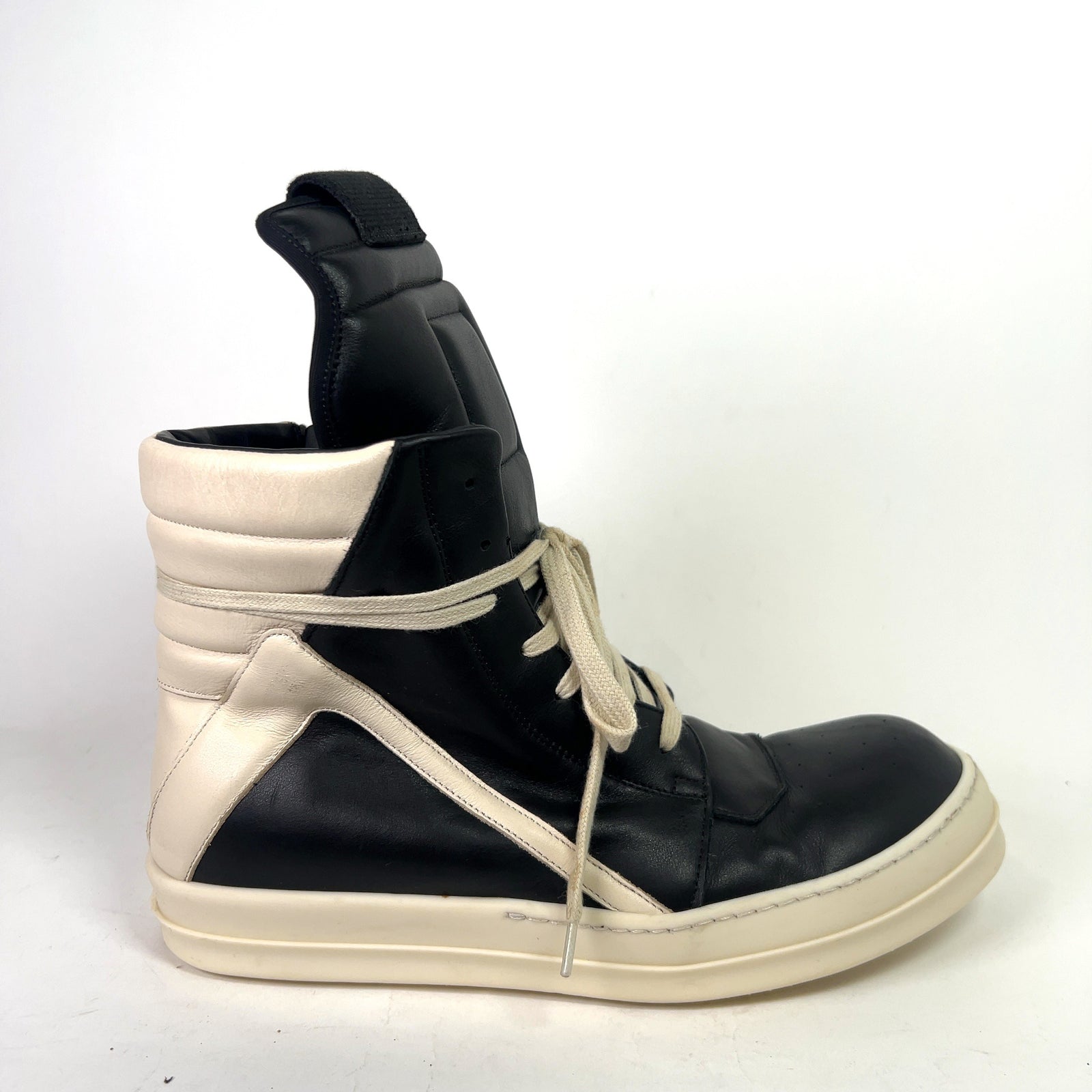 Rick Owens Black/Milk Geobasket Sneakers