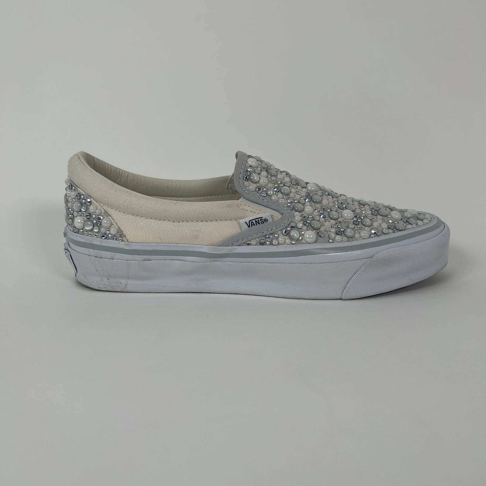 Vans x Mattias Golli Grey/White Slip On Pearl Checkerboard Slip On Sneaker Size 8