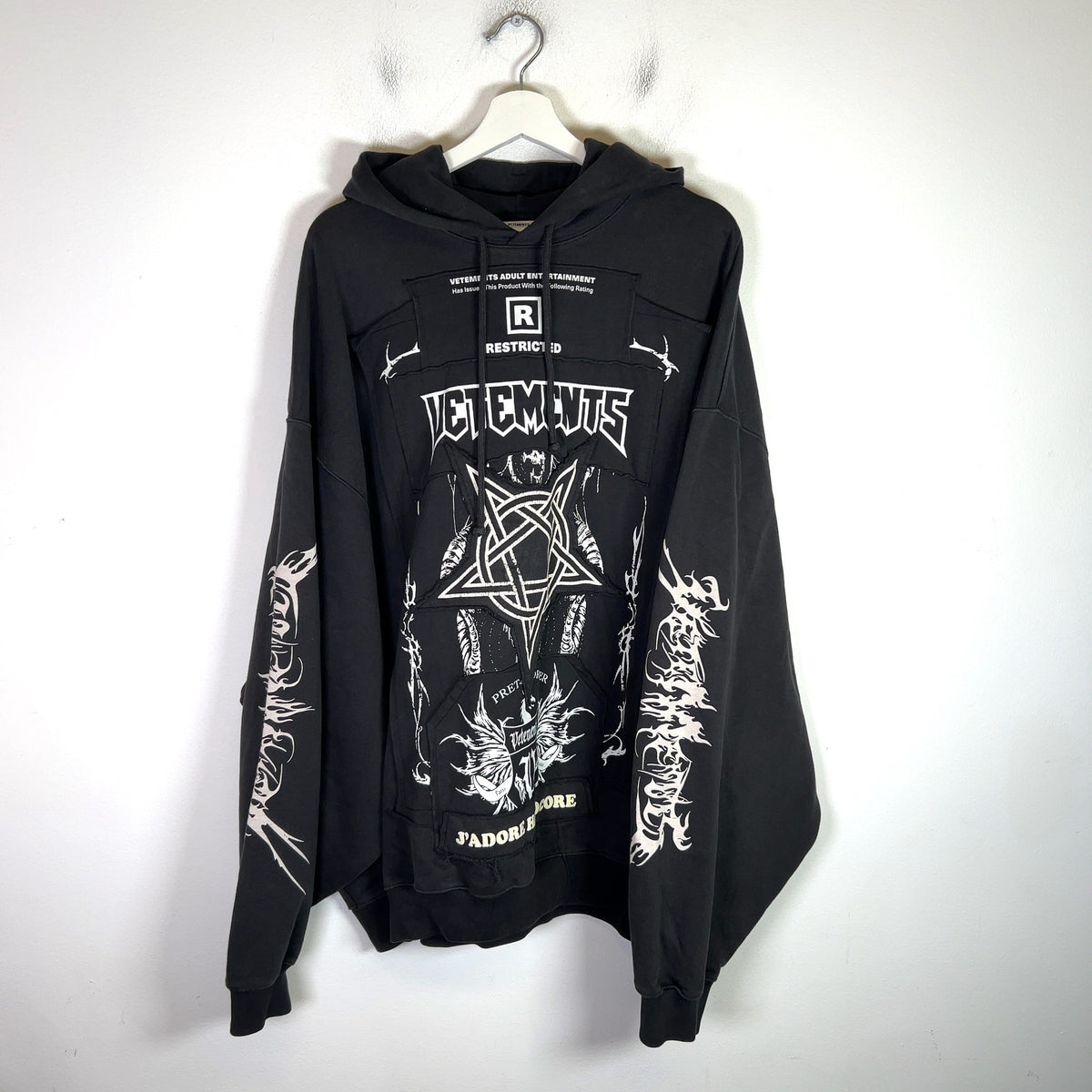 Vetements J'Adore Hardcore Patchwork Hoodie