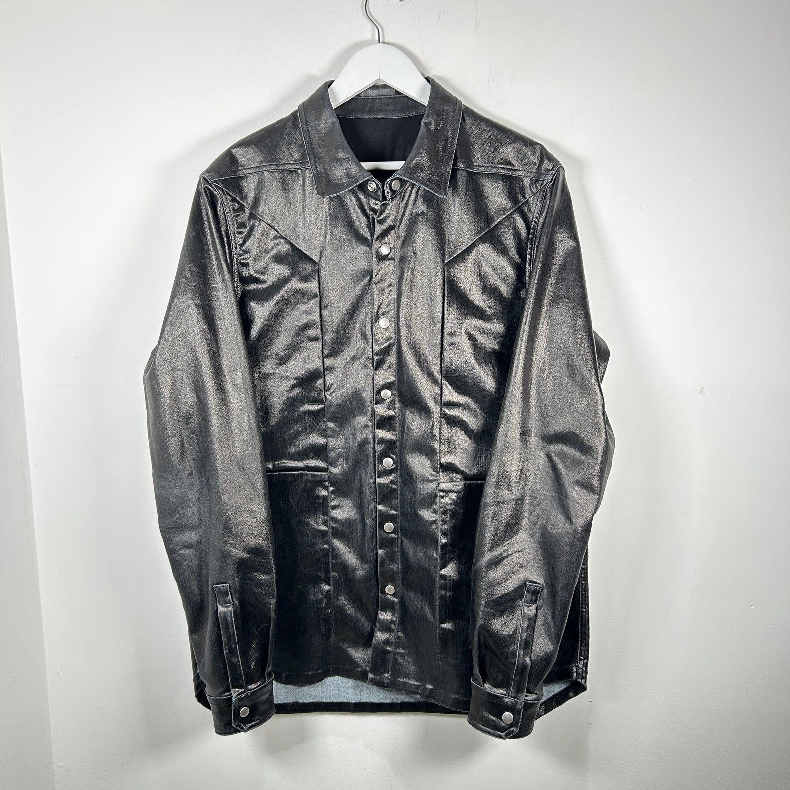 Rick Owens Black Wax Fog Pocket Jacket SS23 Size 42