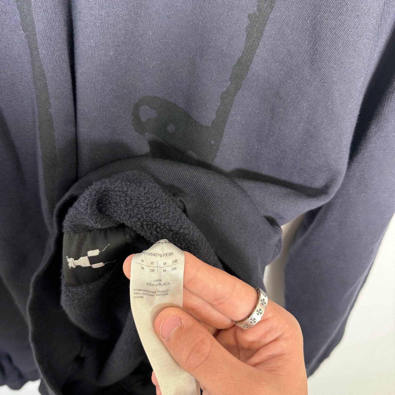 Rick Owens Navy Felpa Crewneck Size M