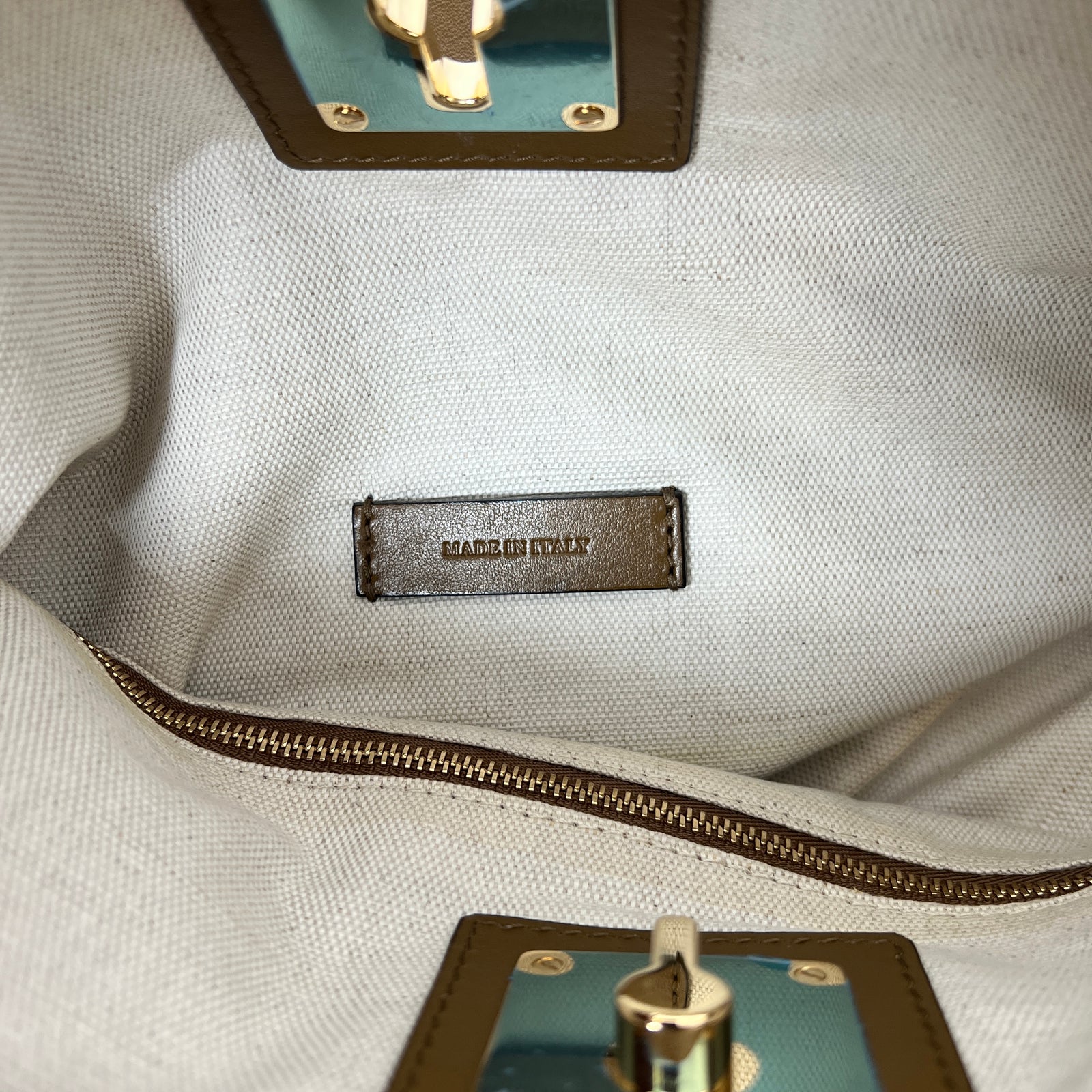 Bally Khaki Gold Leather Shoulder Bag