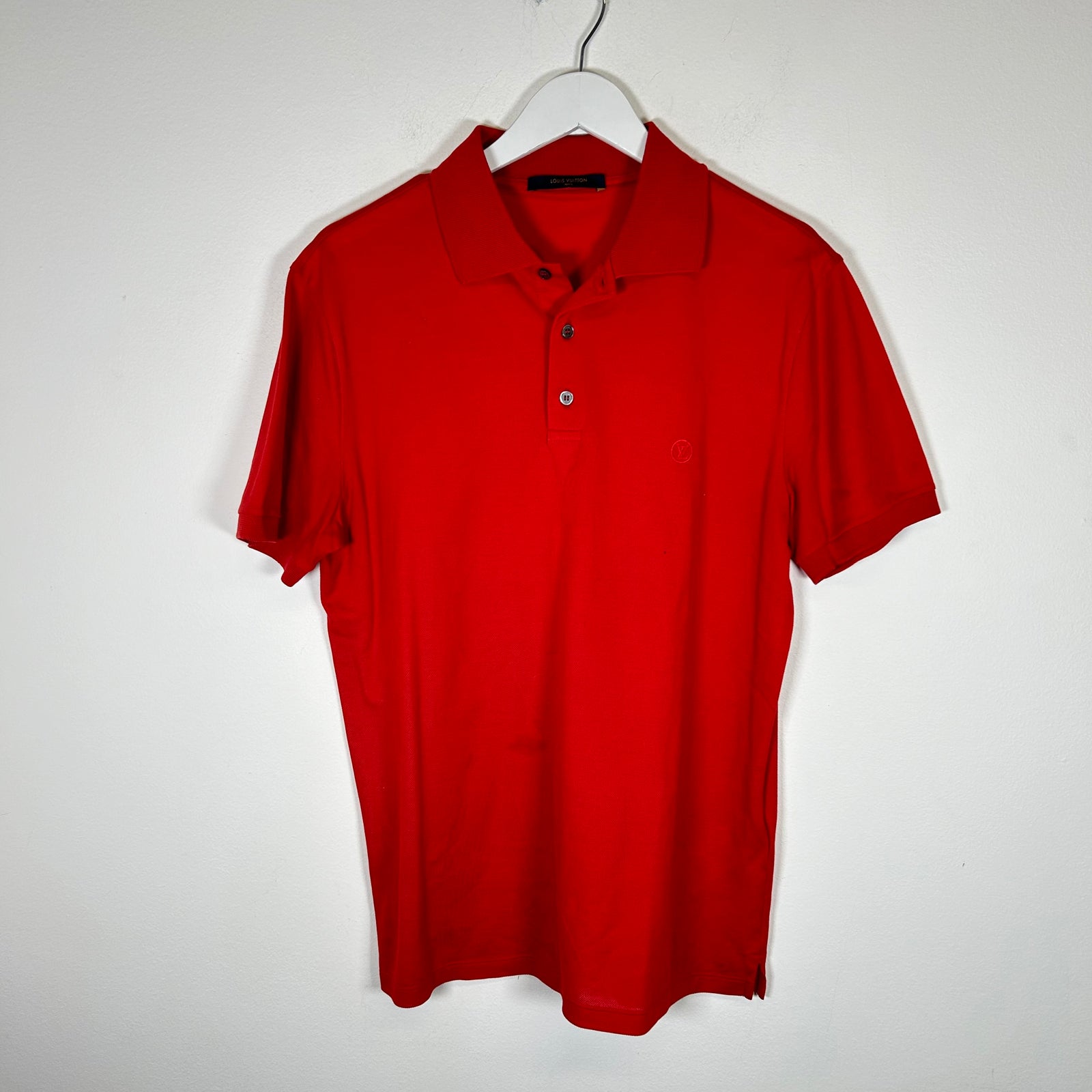 Louis Vuitton Red Monogram Embroidered Polo Shirt Size M