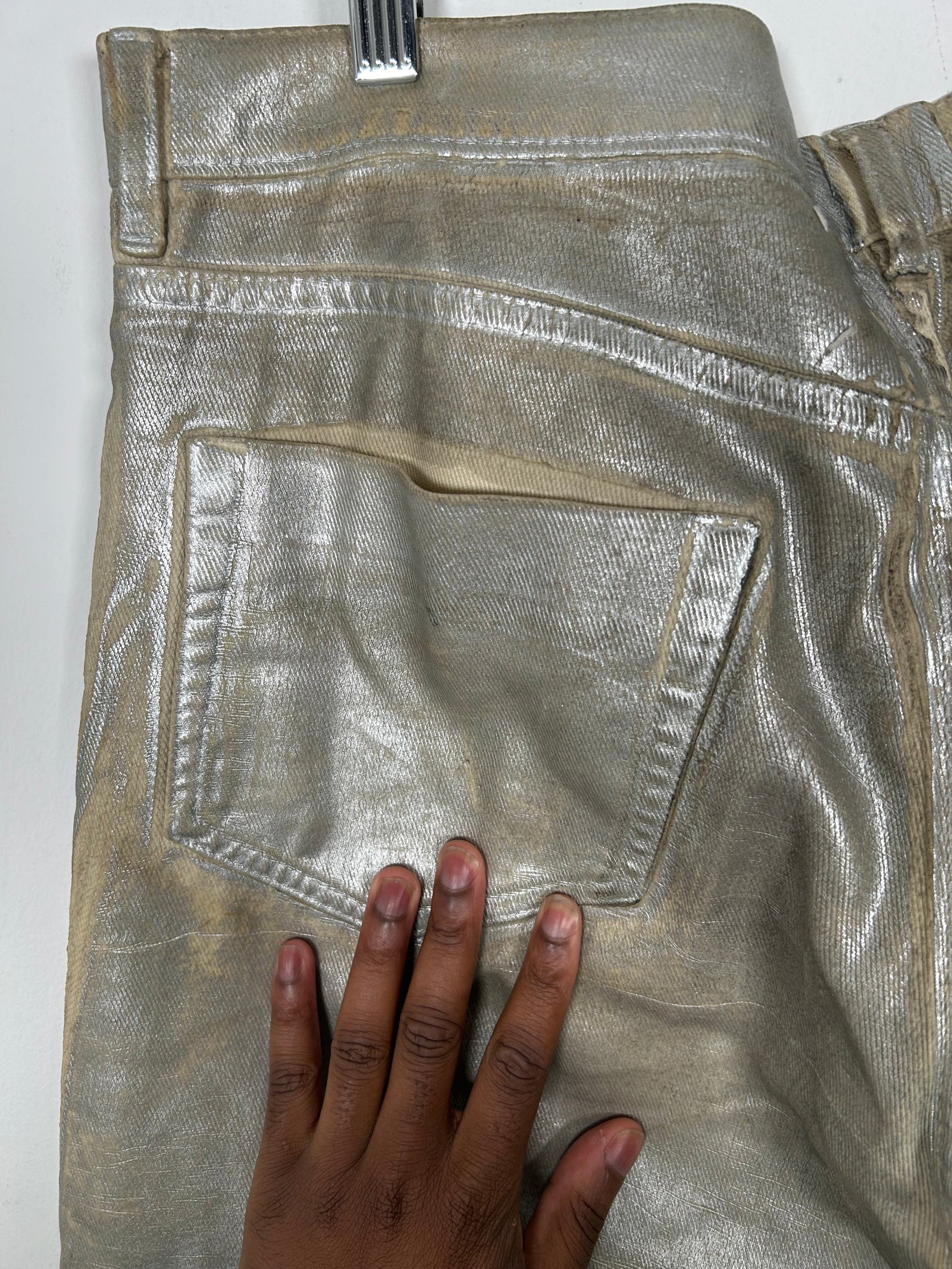 Maison Margiela Silver Painted Denim Size 34