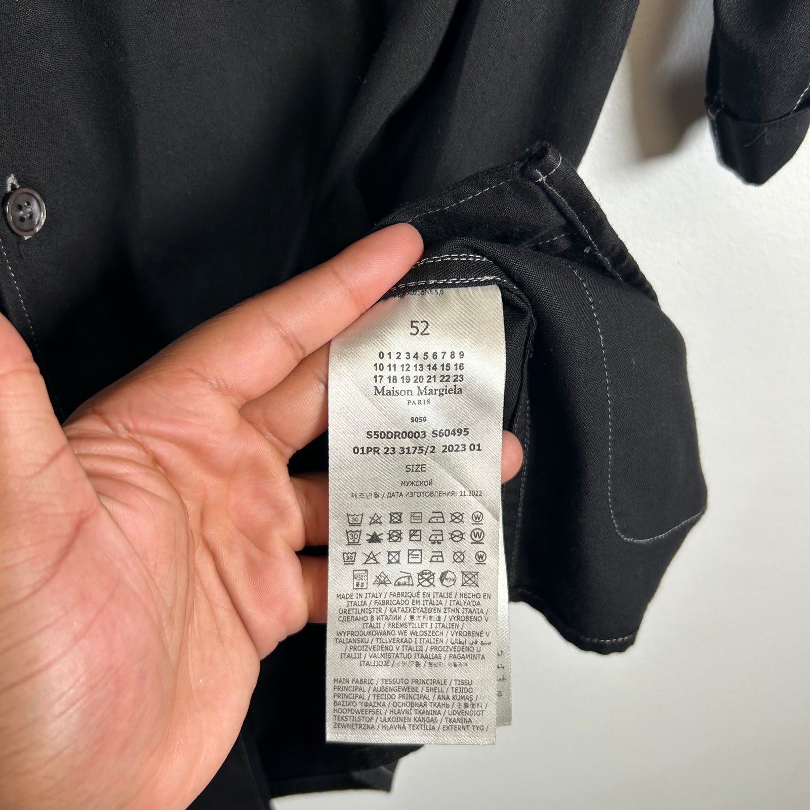 Maison Margiela Black/White Stitch Button Up Size L
