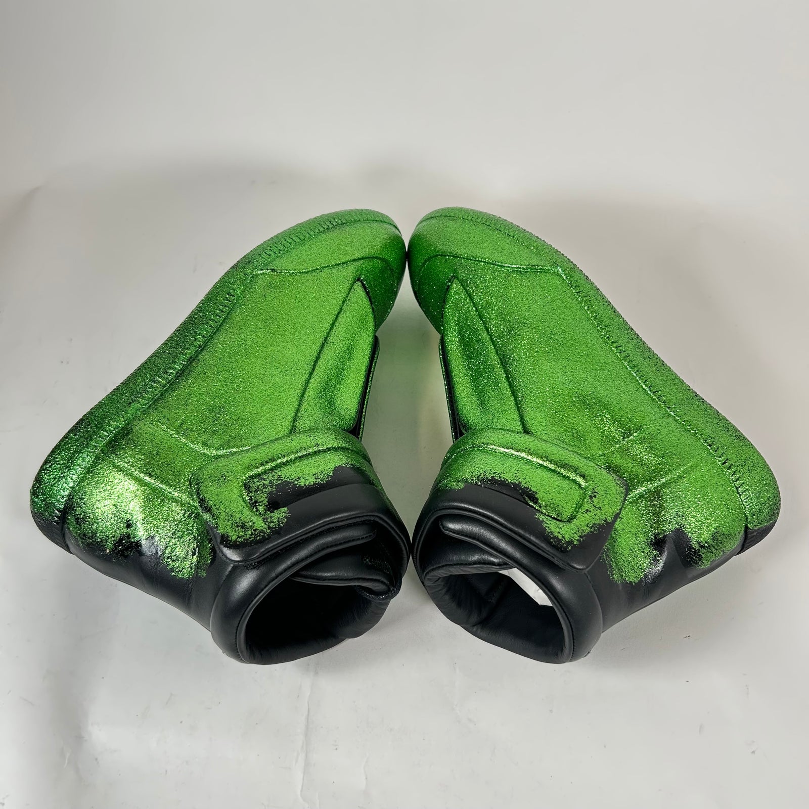 Maison Margiela Green Glitter Gradient High-Top Futures Size 41