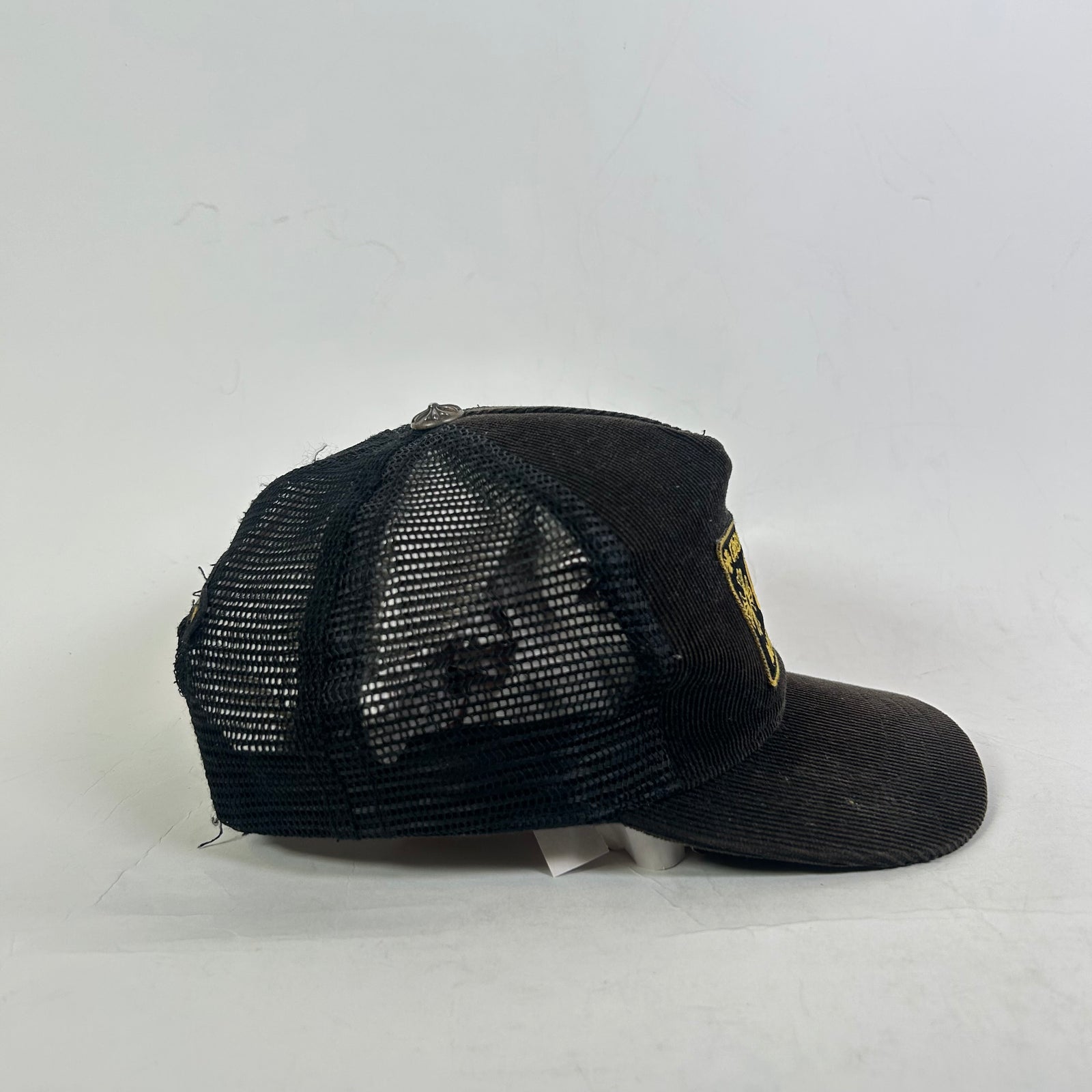 Chrome Hearts Black/Gold CH Hollywood Corduroy Trucker Hat