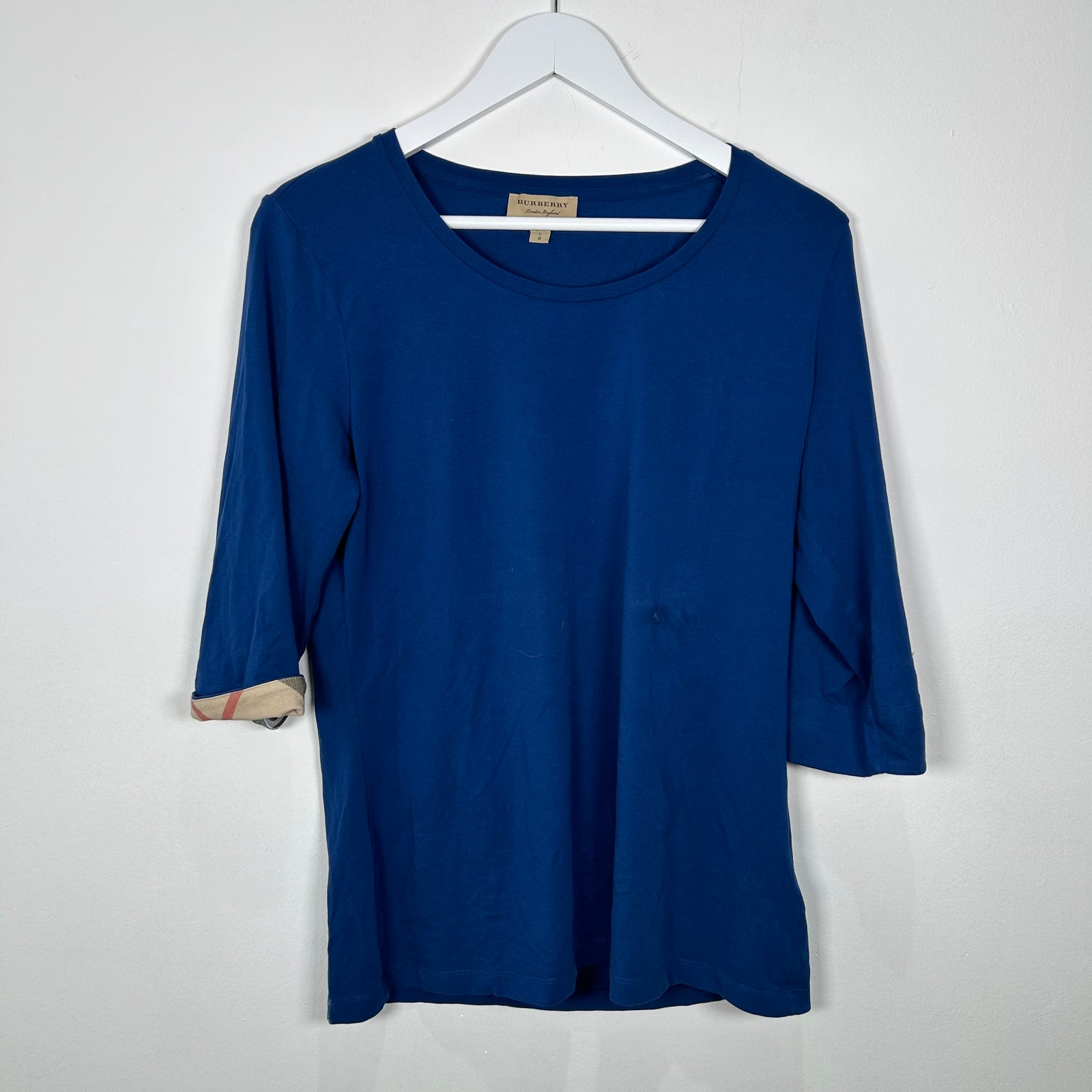 Burberry Blue Half Sleeve T-Shirt Size L