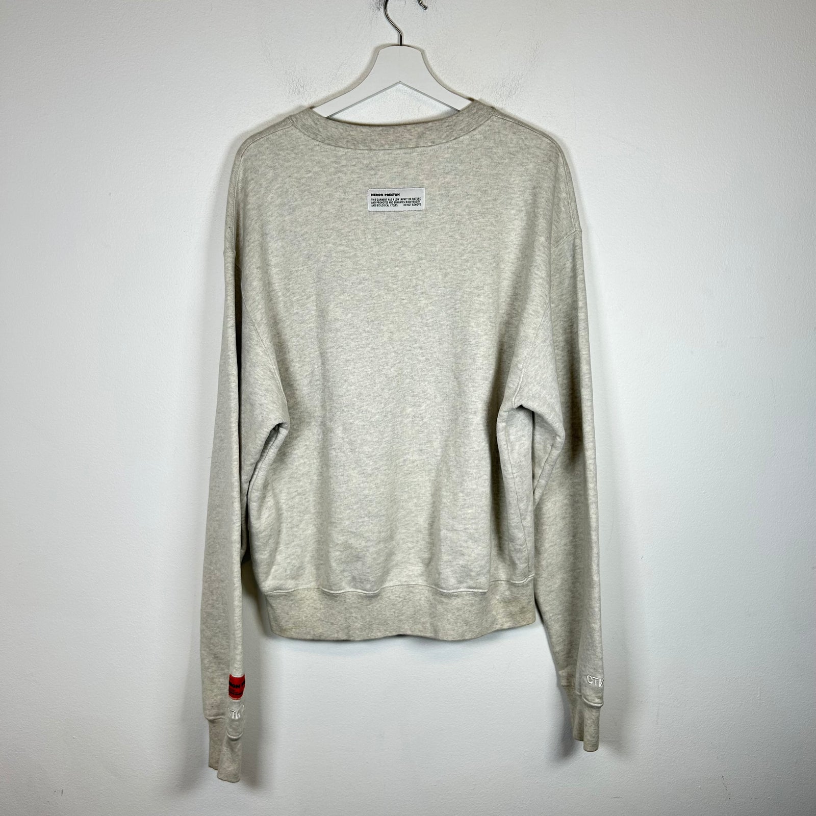 Heron Preston Grey Split Logo Crewneck Size S