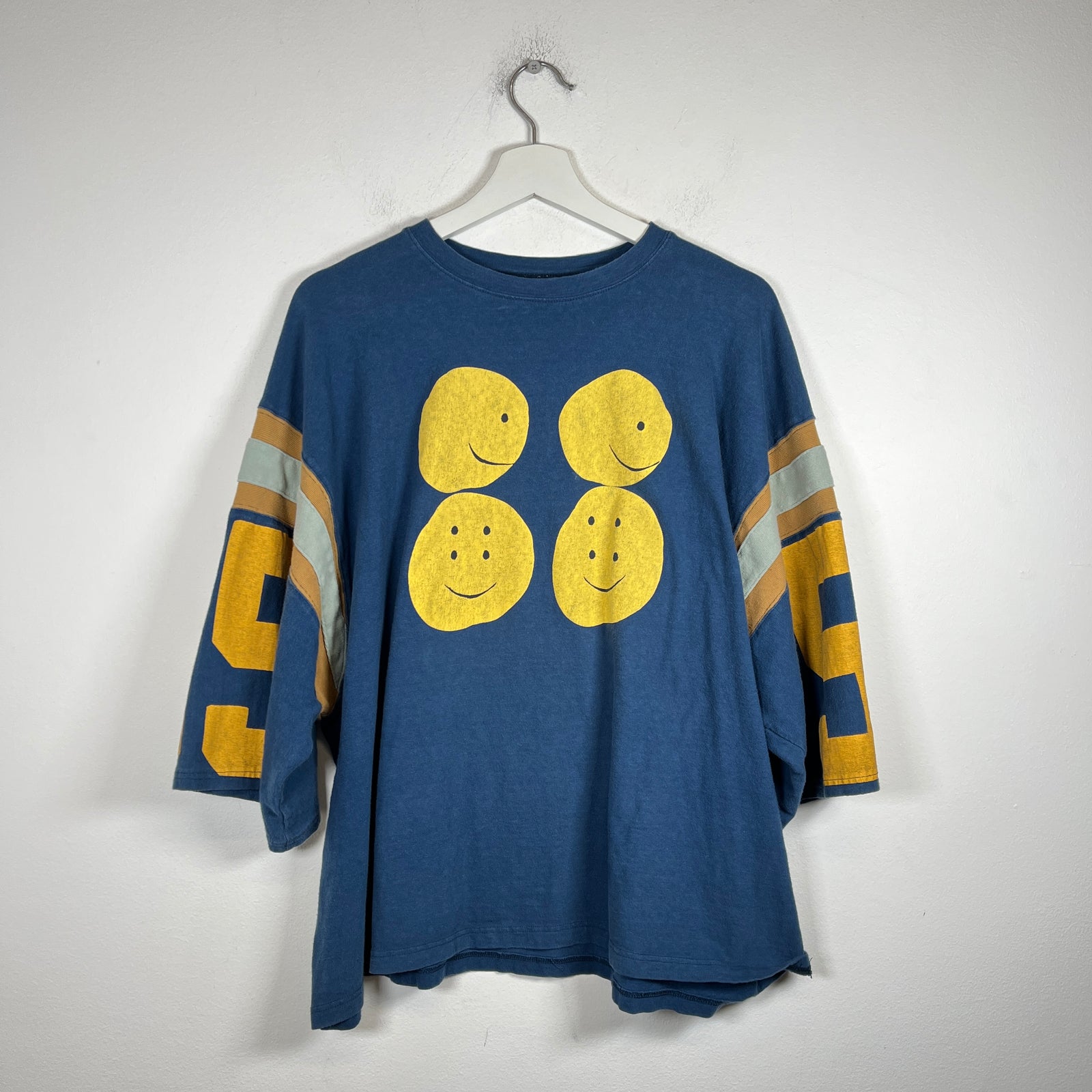 Kapital Navy Smiley Football Jersey Tee Size M