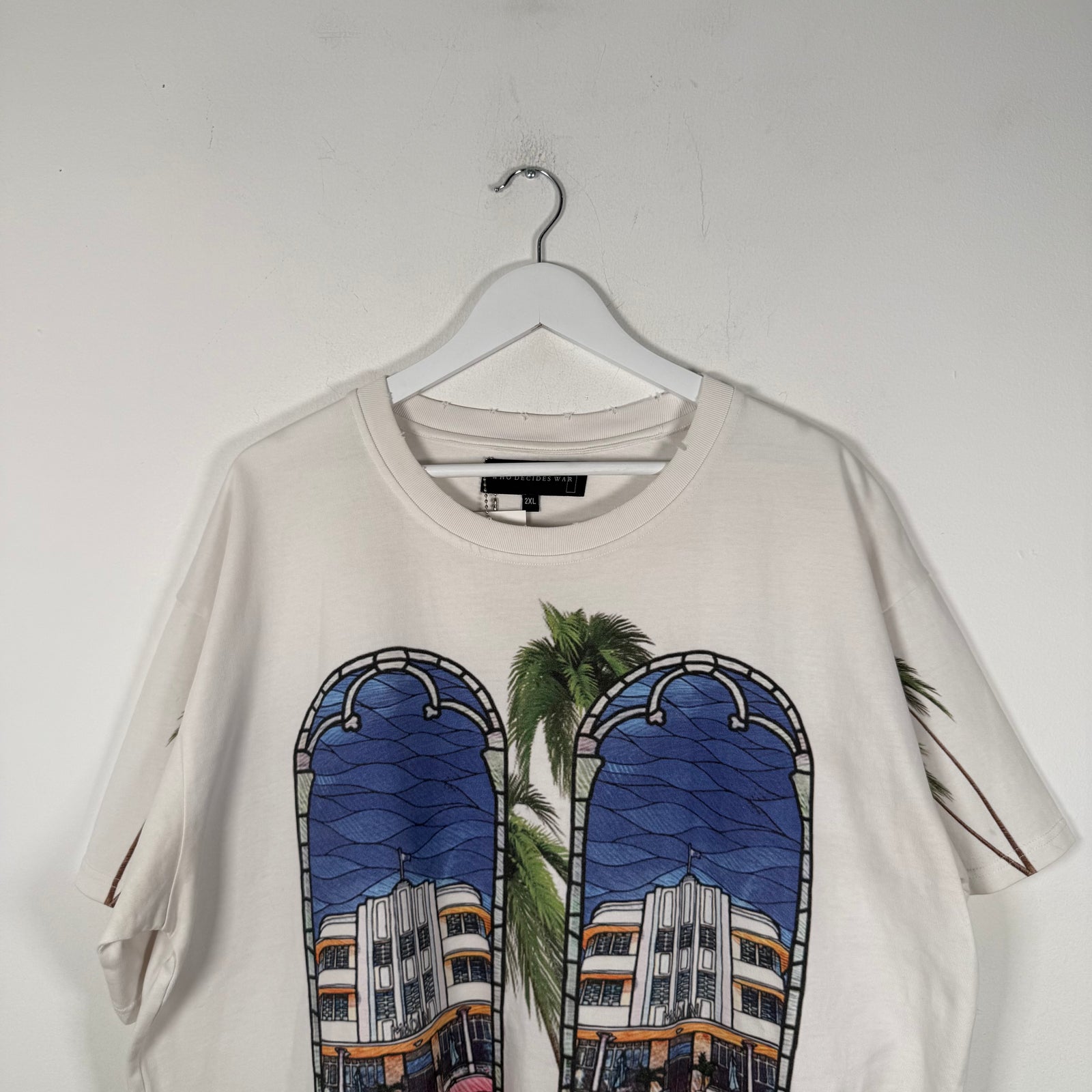 Who Decides War Miami Stained Glass T-Shirt Size XXL